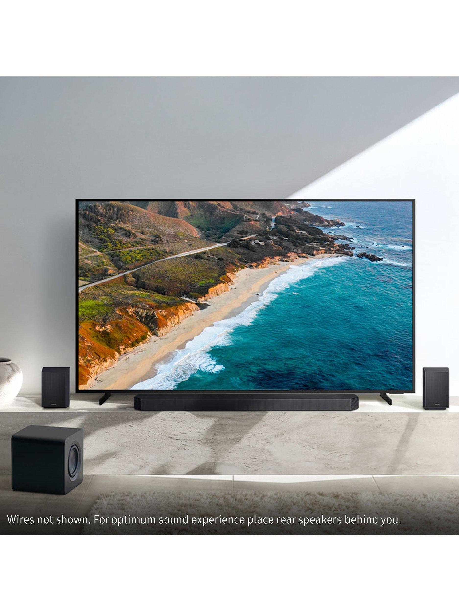 HW-Q930F Bluetooth Wi-Fi Cinematic Soundbar with Dolby Atmos, DTS:X, Wireless Subwoofer & Rear Speakers, Black