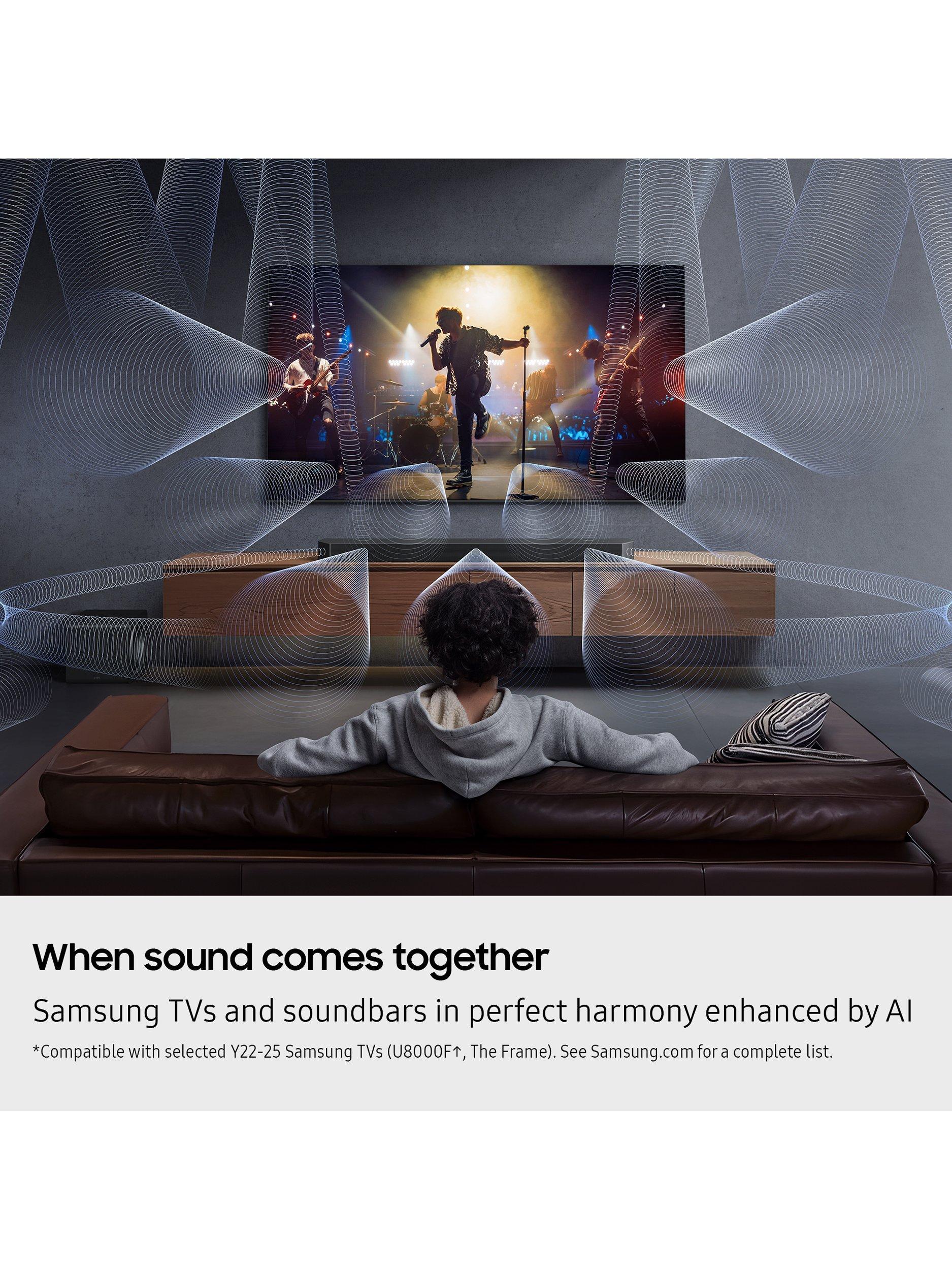 HW-Q990F Bluetooth Wi-Fi Cinematic Soundbar with Dolby Atmos, DTS:X, Wireless Subwoofer & Rear Speakers, Black