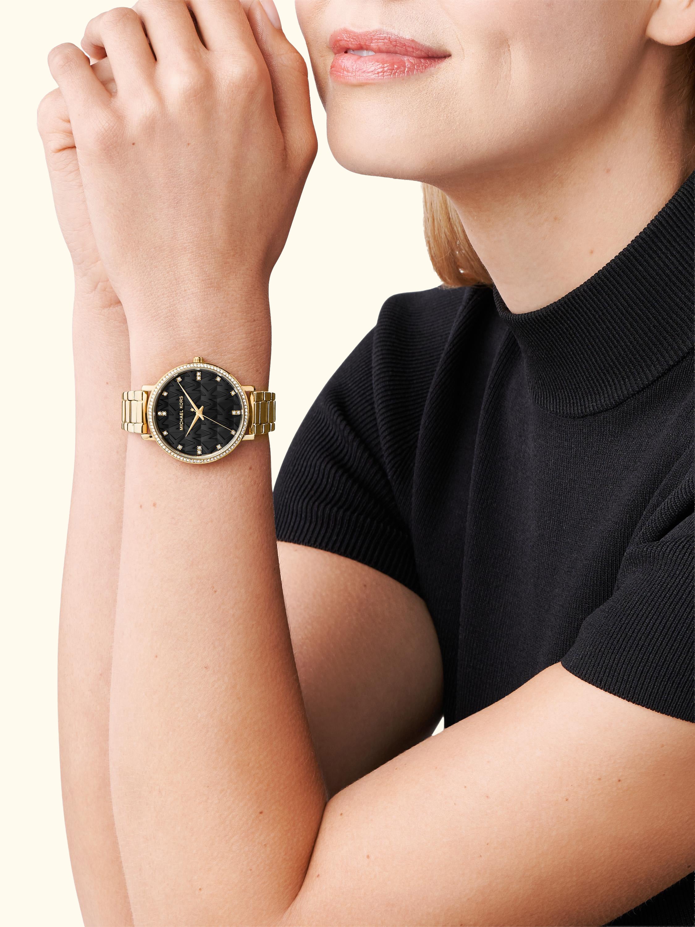 MK4916 Women's Stainless Steel Cubic Zirconia Watch