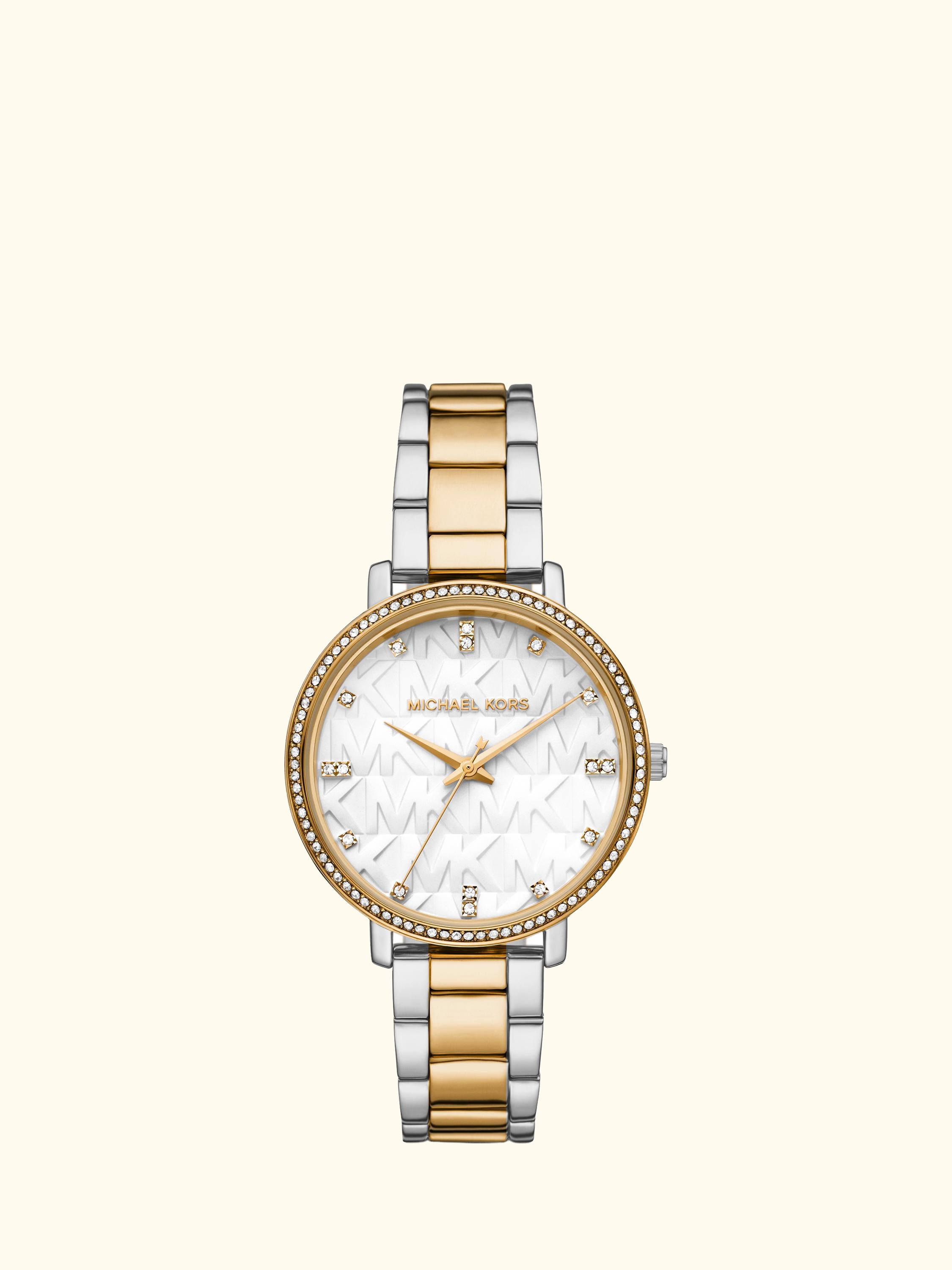 MK4918 Pyper Stainless Steel Cubic Zirconia Bracelet Watch