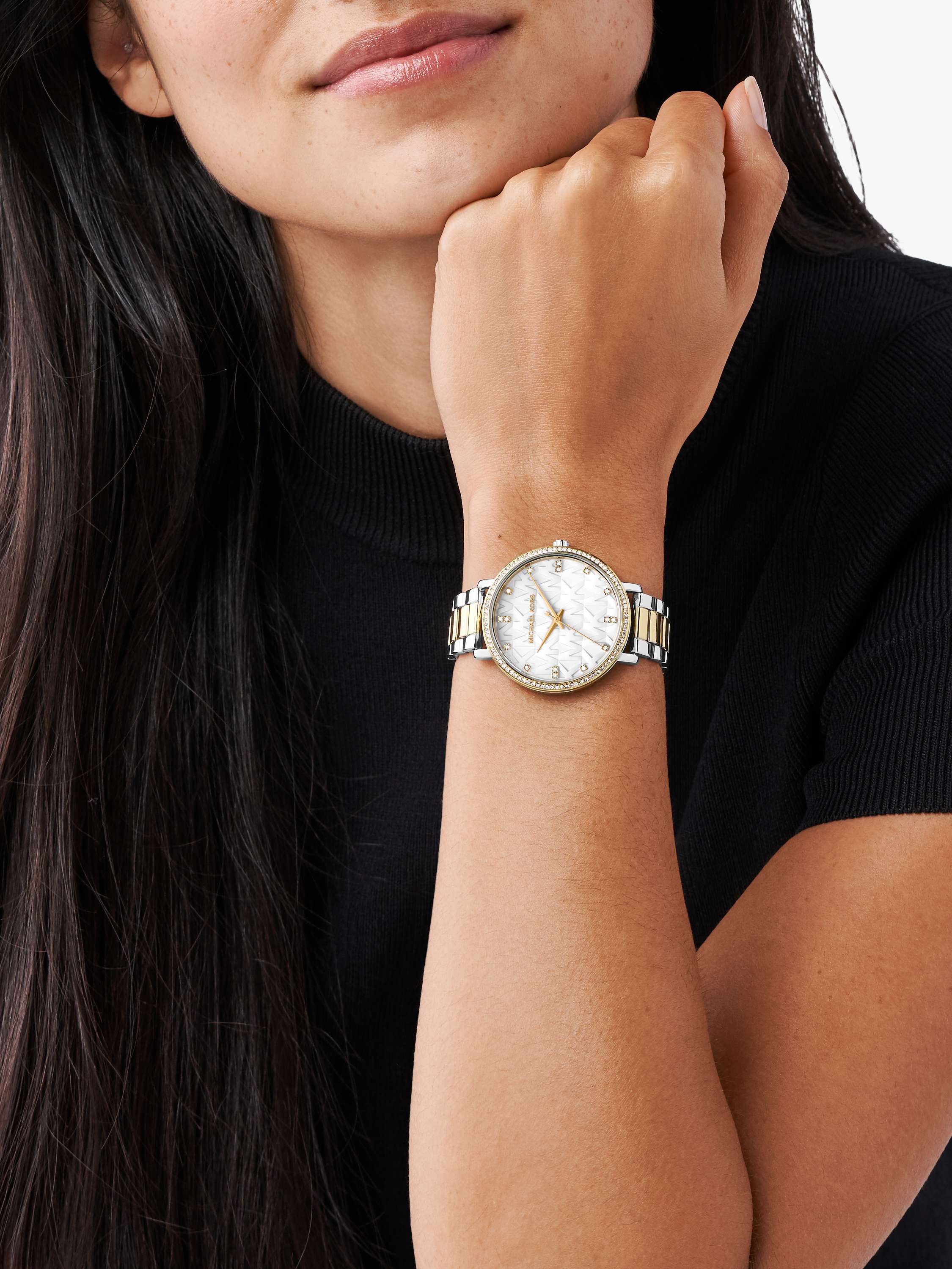 MK4918 Pyper Stainless Steel Cubic Zirconia Bracelet Watch