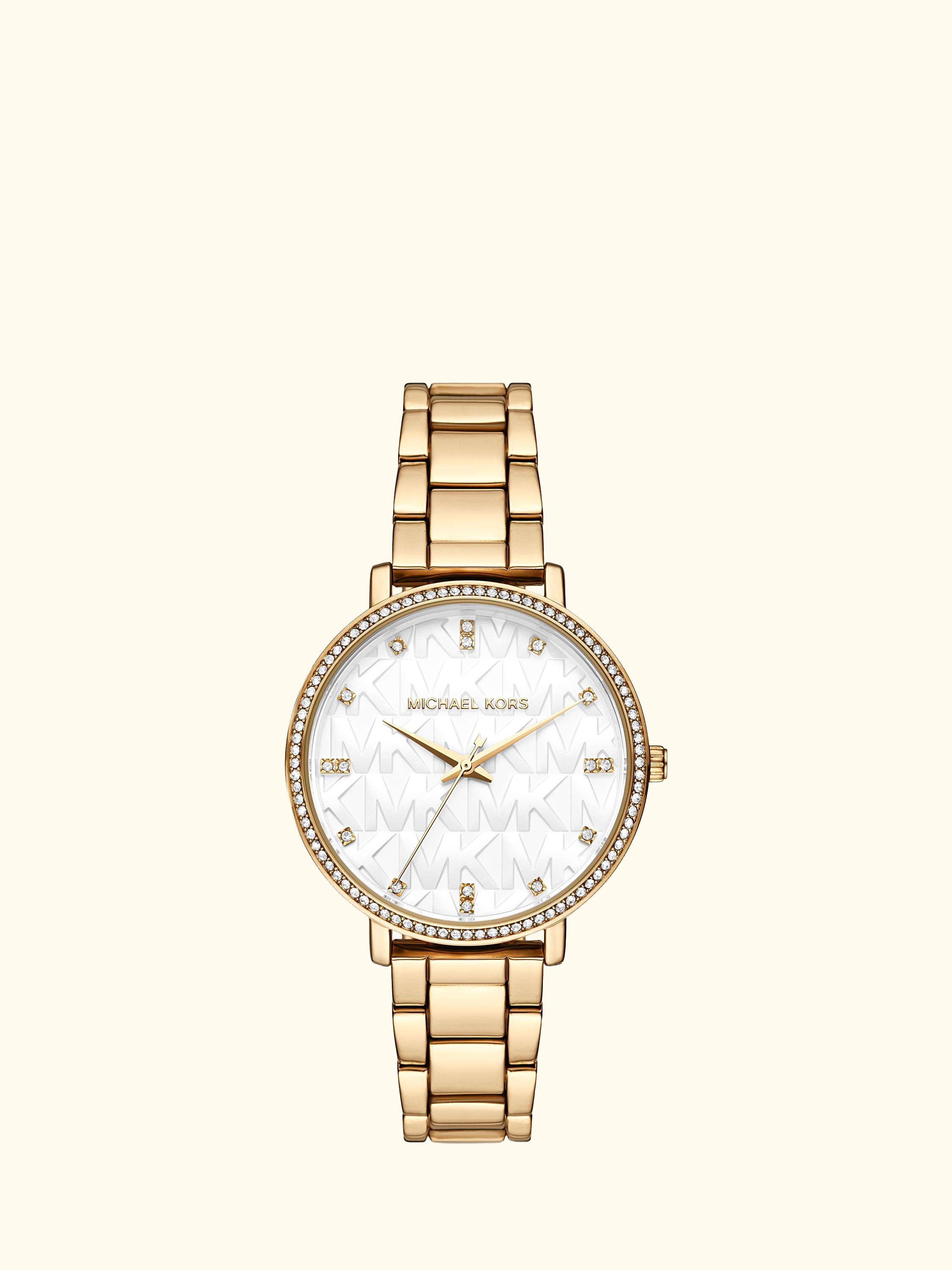 MK4919 Pyper Stainless Steel Cubic Zirconia Bracelet Watch, Gold