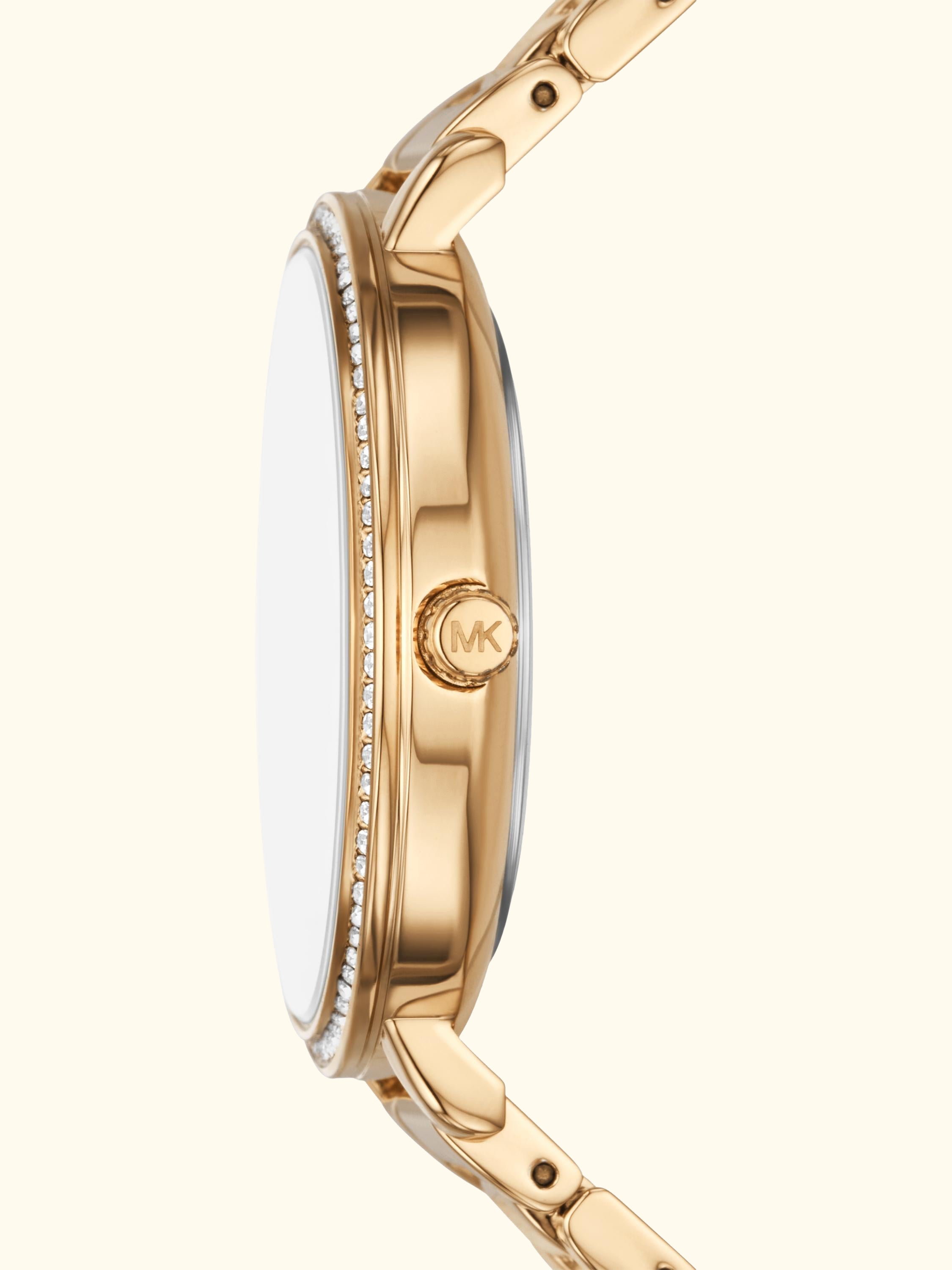 MK4919 Pyper Stainless Steel Cubic Zirconia Bracelet Watch, Gold