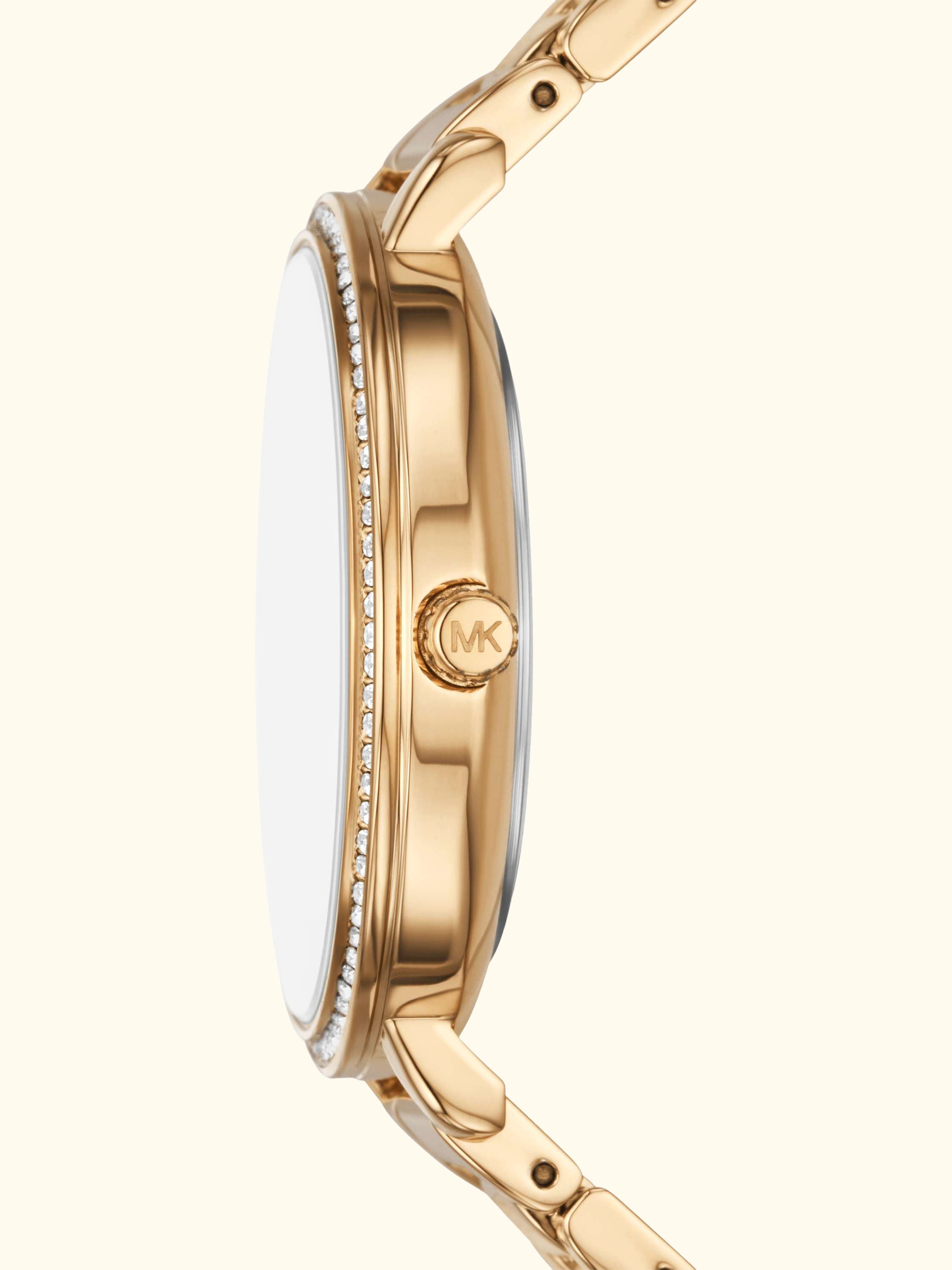 MK4919 Pyper Stainless Steel Cubic Zirconia Bracelet Watch, Gold