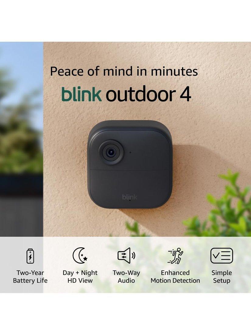 Blink Outdoor 4 Wireless Battery Smart Security System with Three HD Cameras, Black
