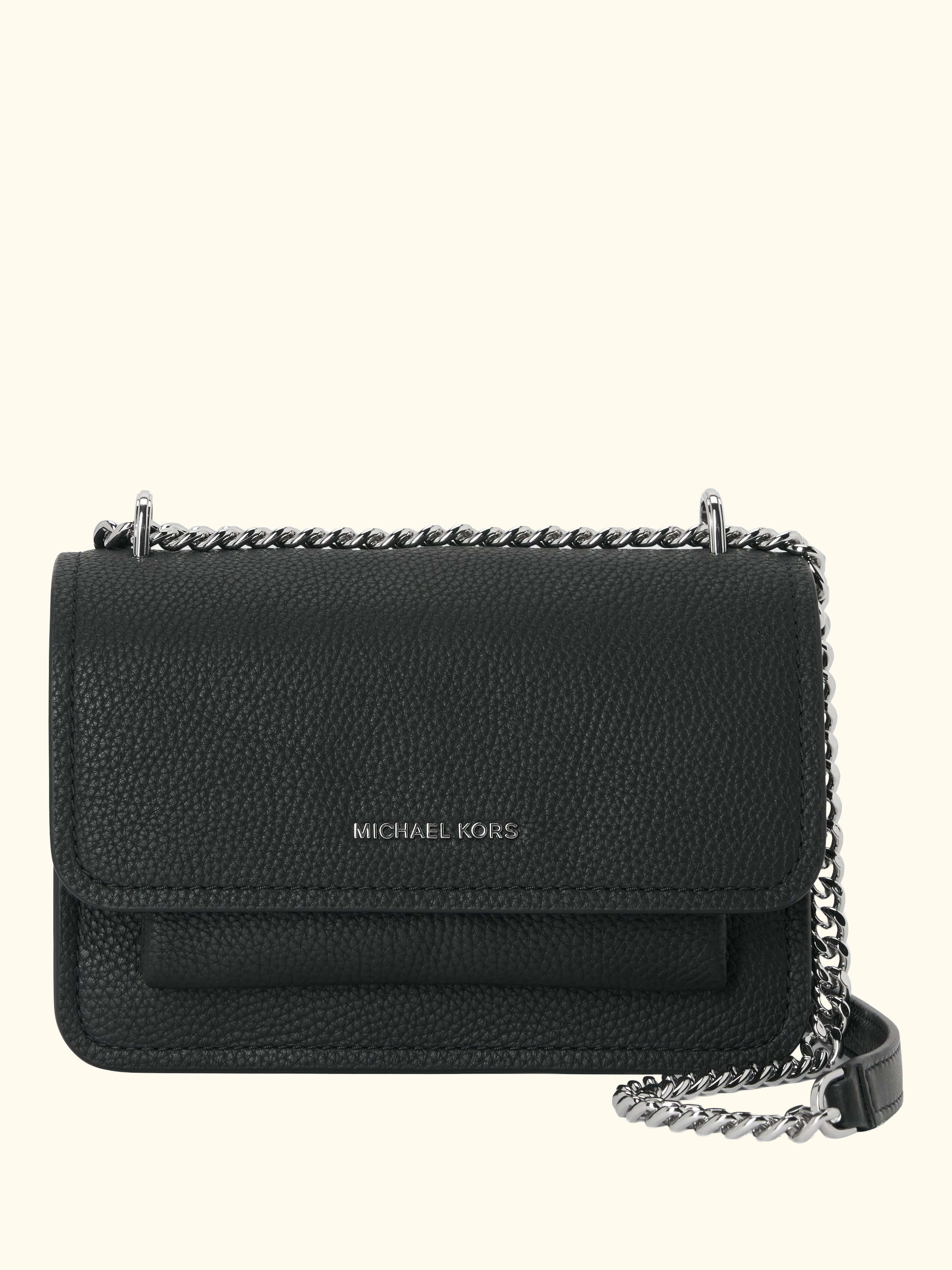 Claire Leather Crossbody Bag, Black