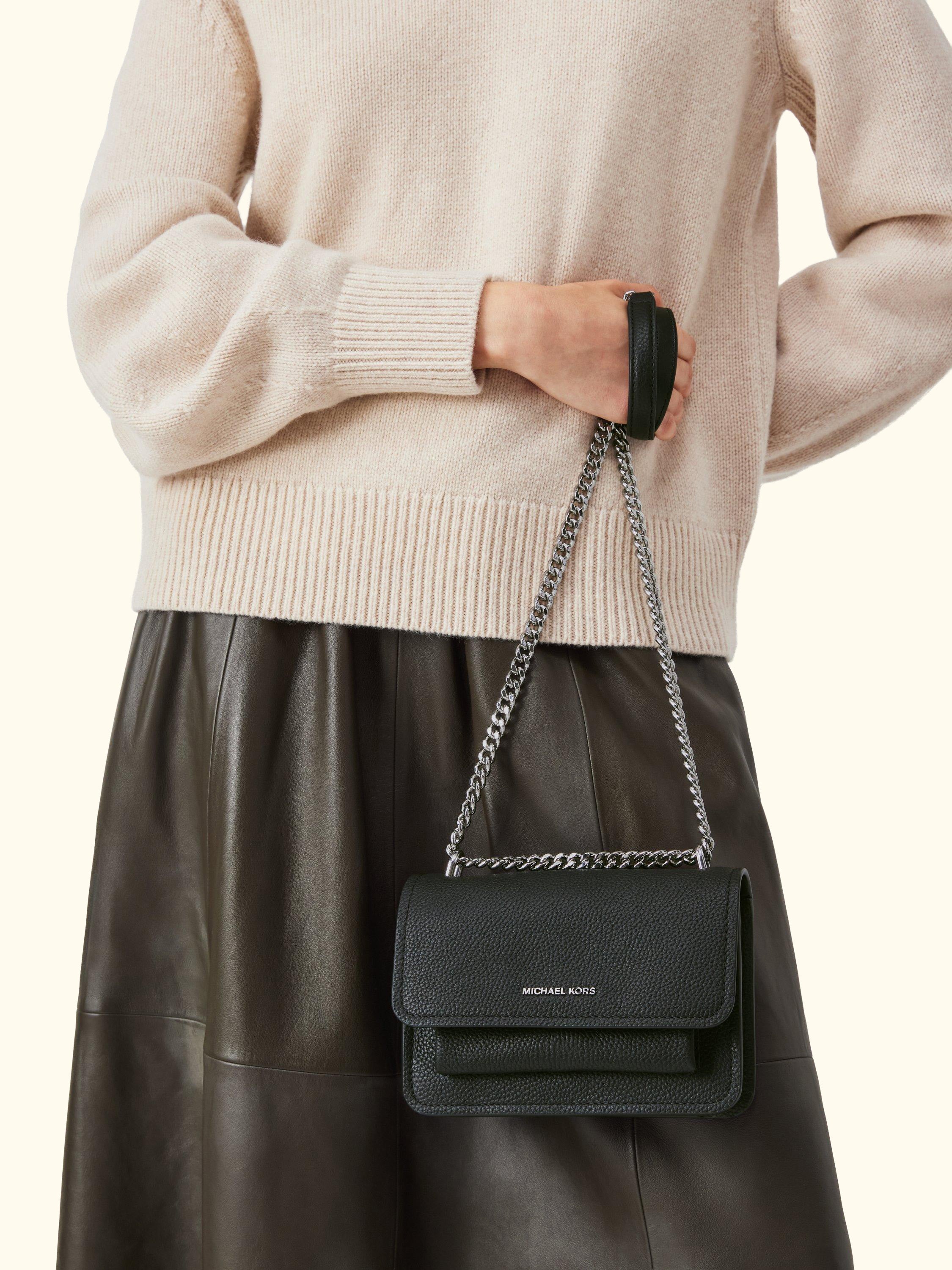 Claire Leather Crossbody Bag, Black