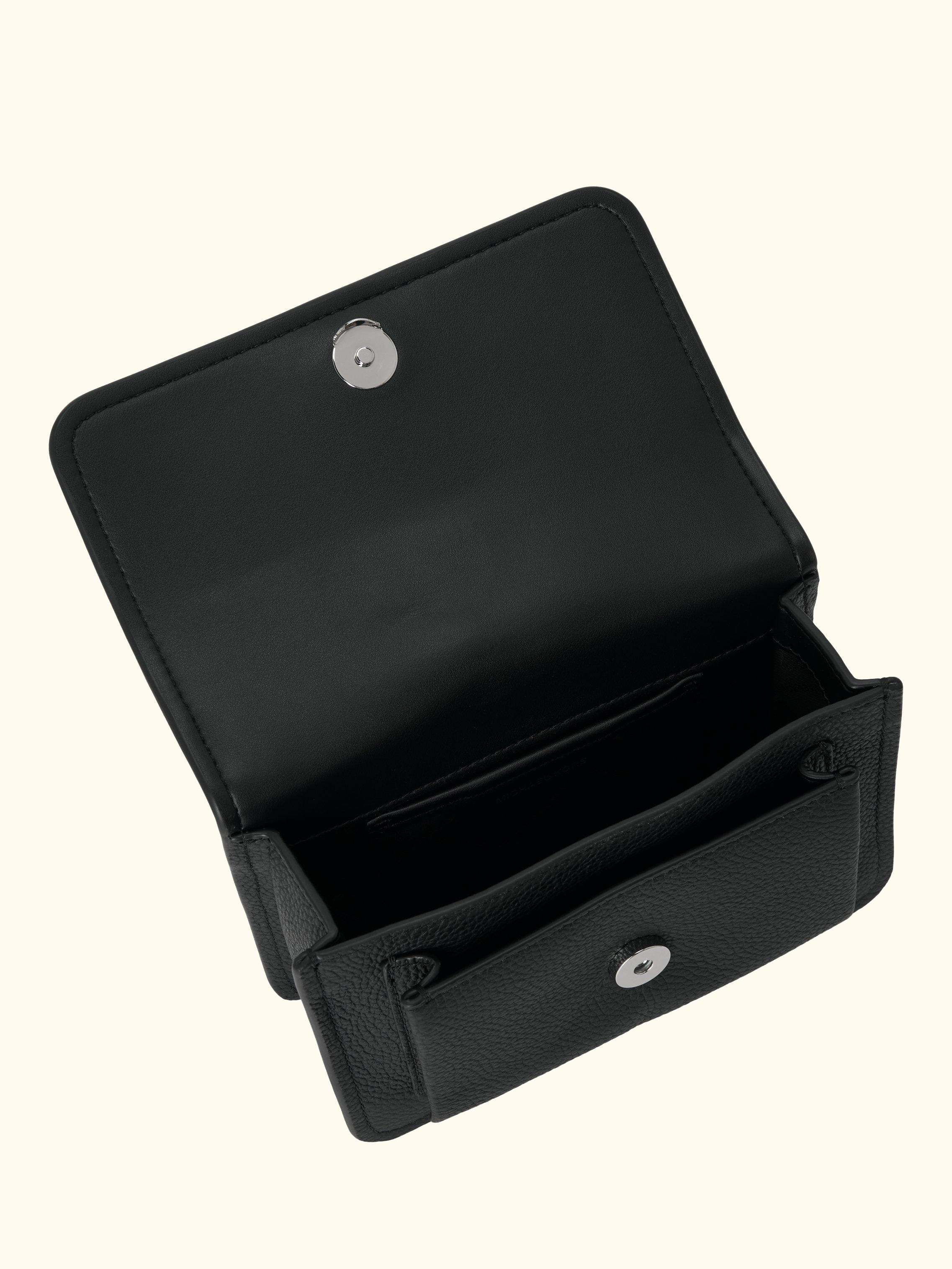 Claire Leather Crossbody Bag, Black