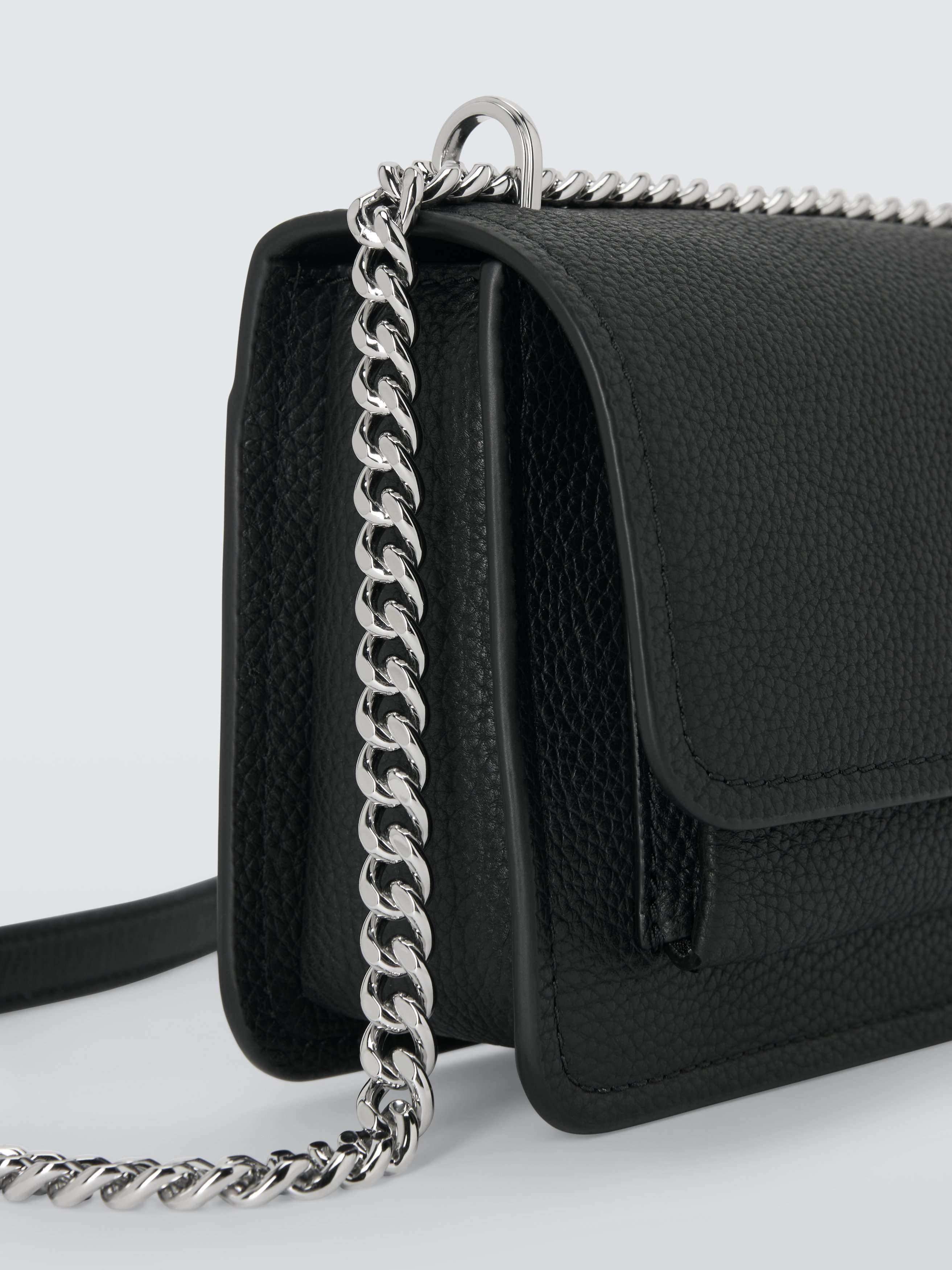 Claire Leather Crossbody Bag, Black