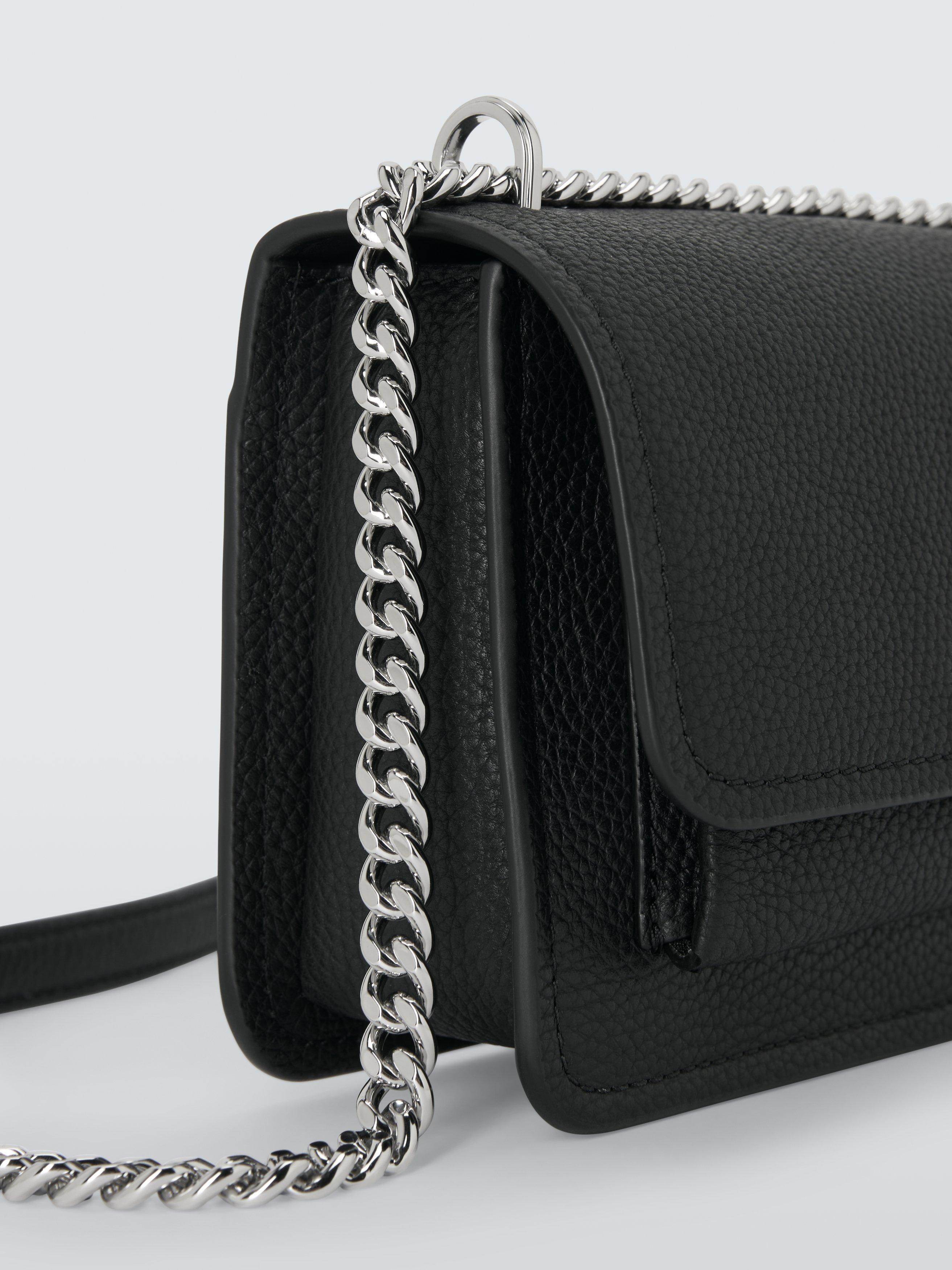 Claire Leather Crossbody Bag, Black