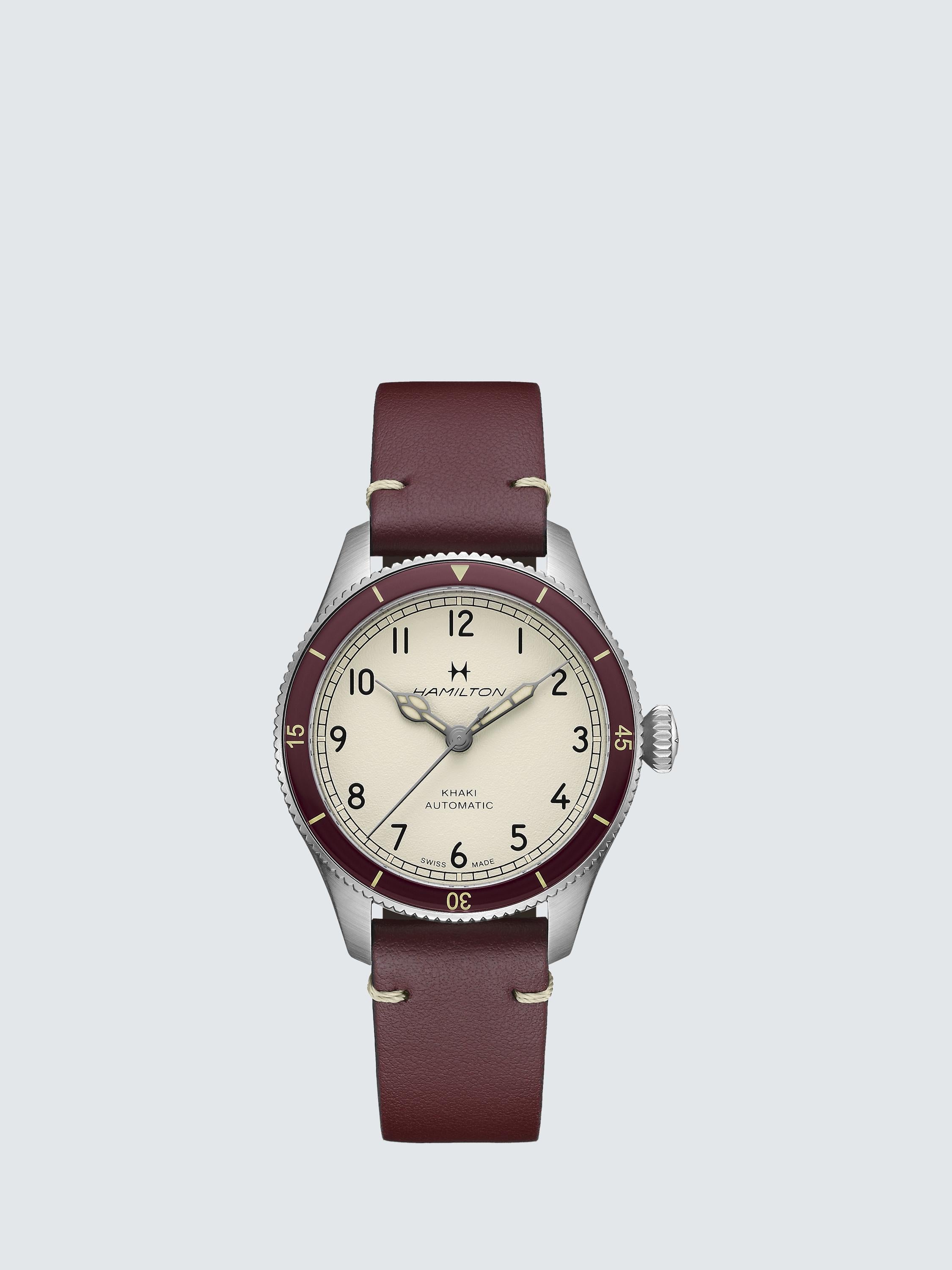 H76265810 Unisex Aviation Pilot Pioneer Leather Strap Watch