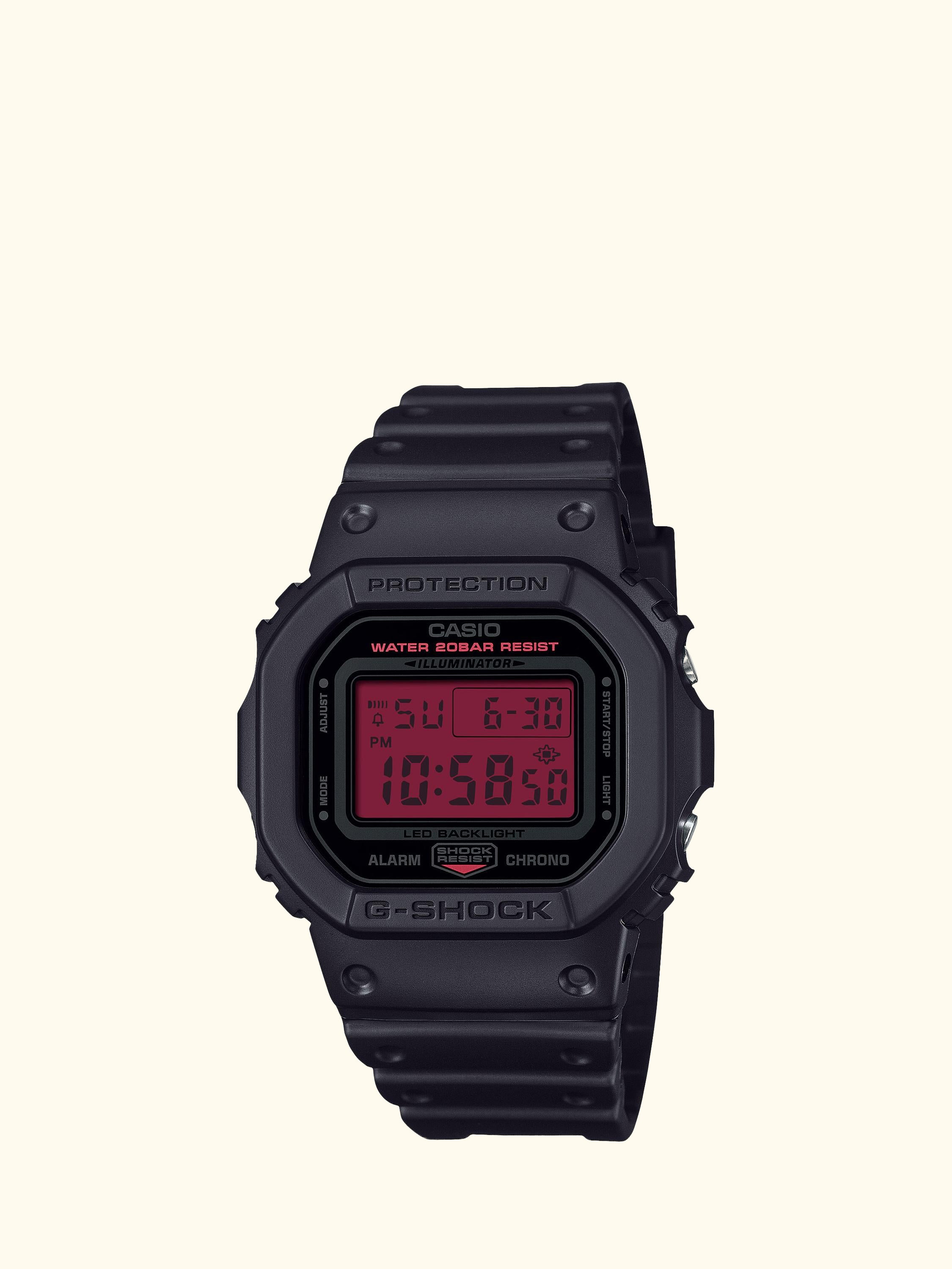 DW-5600BBR-1ER Men's G-SHOCK Watch, Red