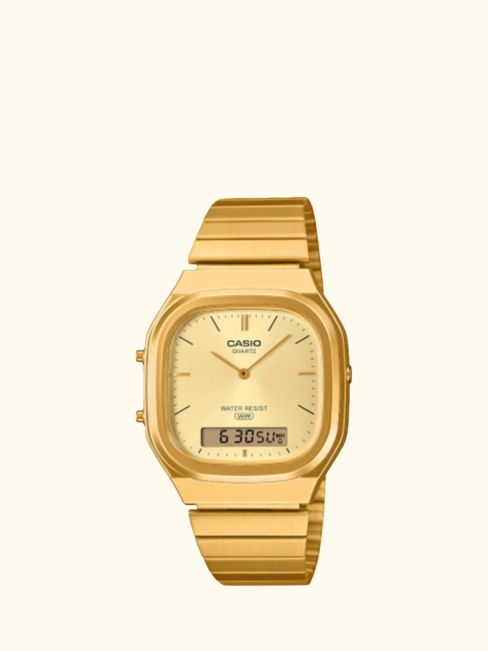 AQ-240E-9AEF Unisex Bracelet Strap Watch, Gold