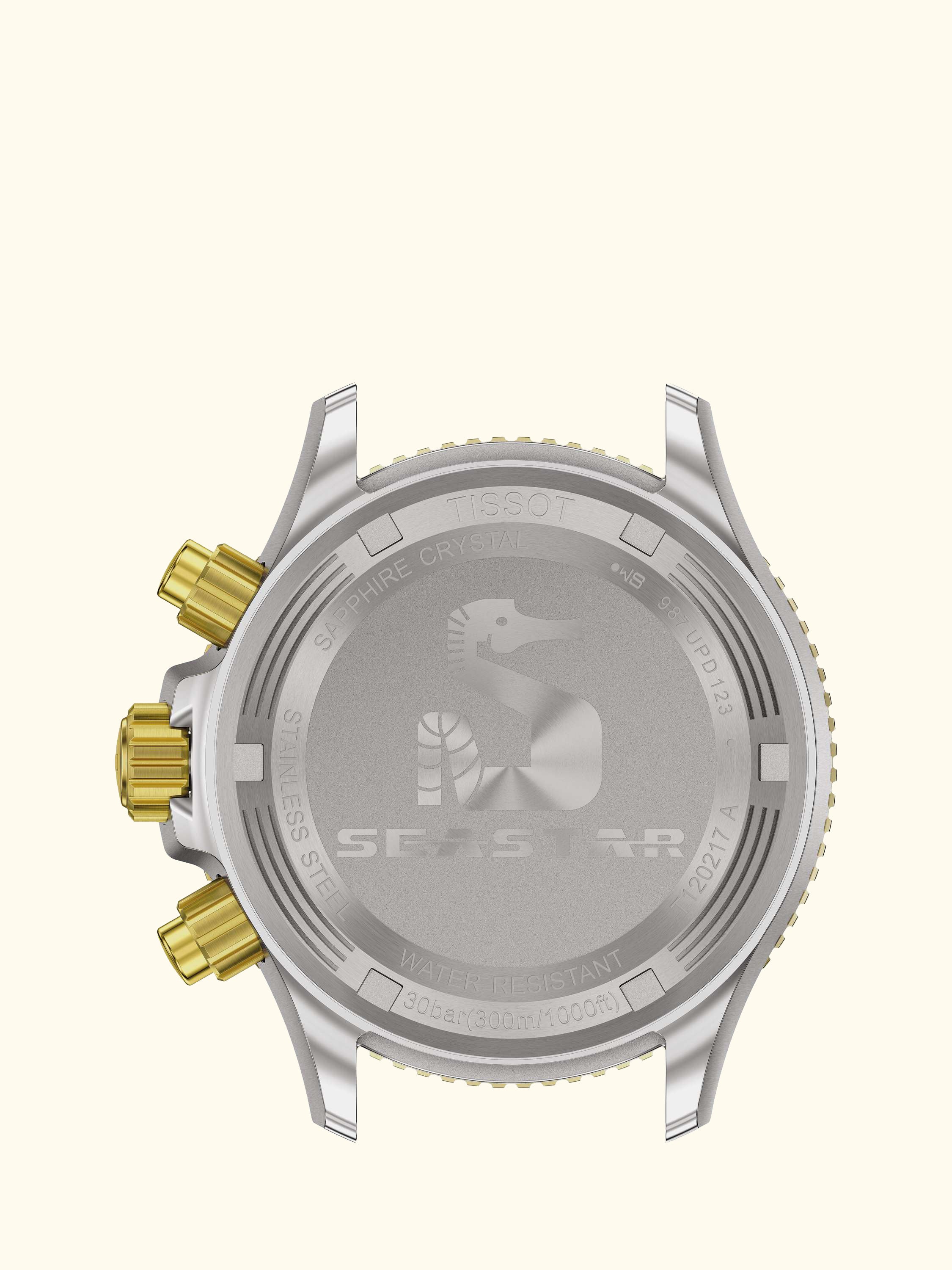 T1202172206100 Seastar Unisex Quartz Chronograph Bracelet Strap Watch, Black/Silver/Gold
