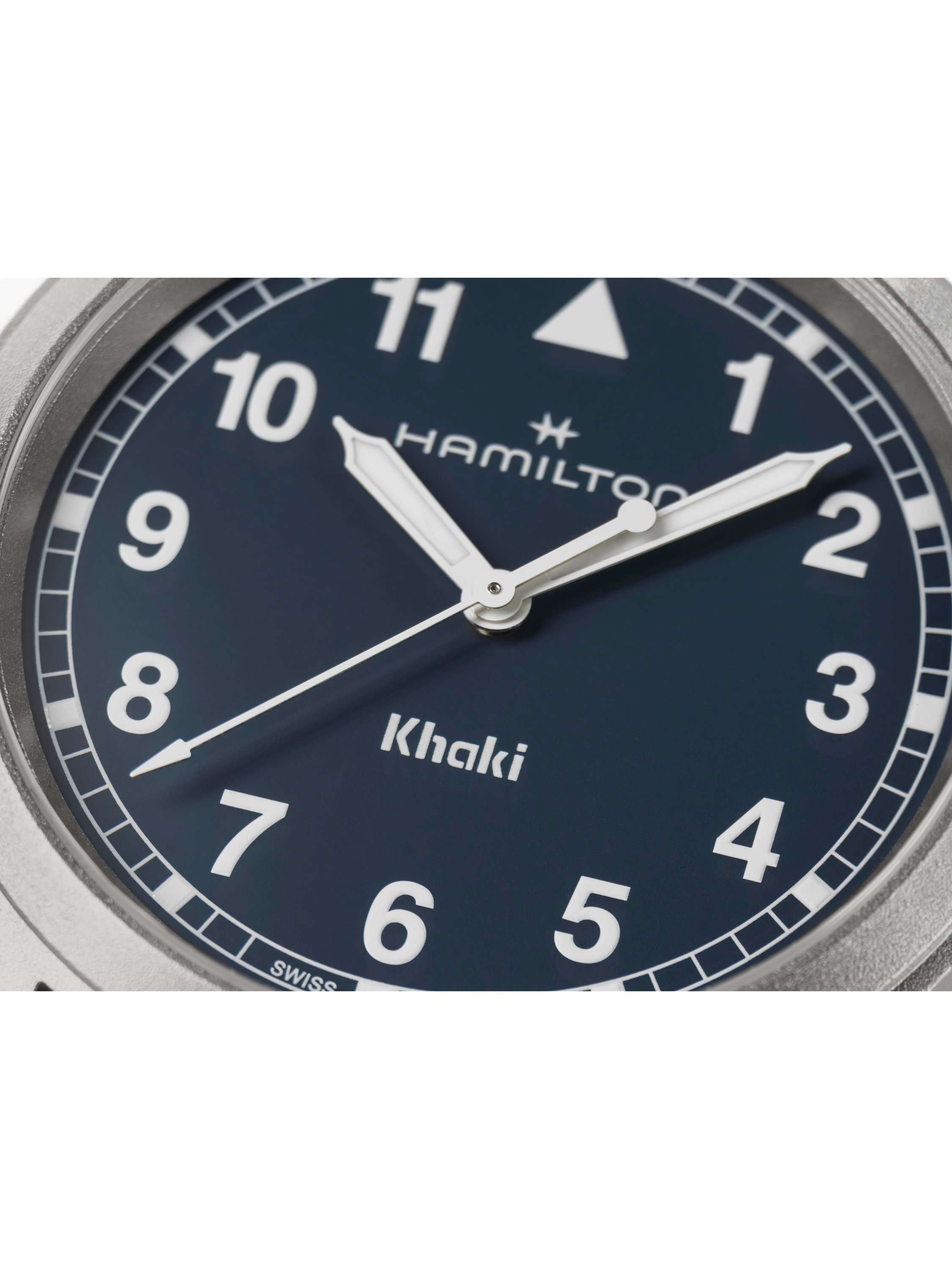 H69301140 Khaki Field Quartz Unisex Bracelet Strap Watch, Navy/Silver