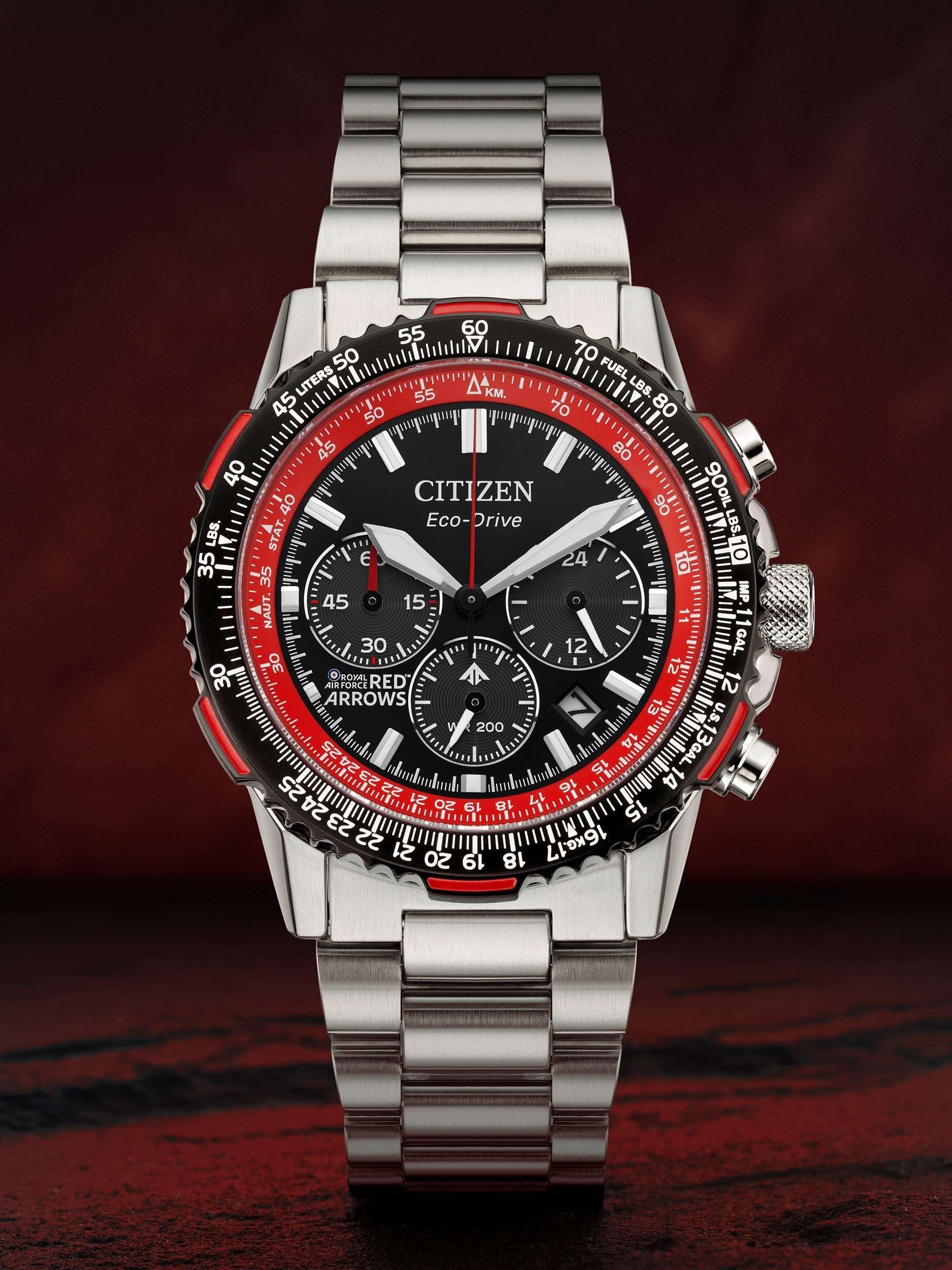 CA4666-56E Men's Red Arrows Bracelet Strap Watch, Black