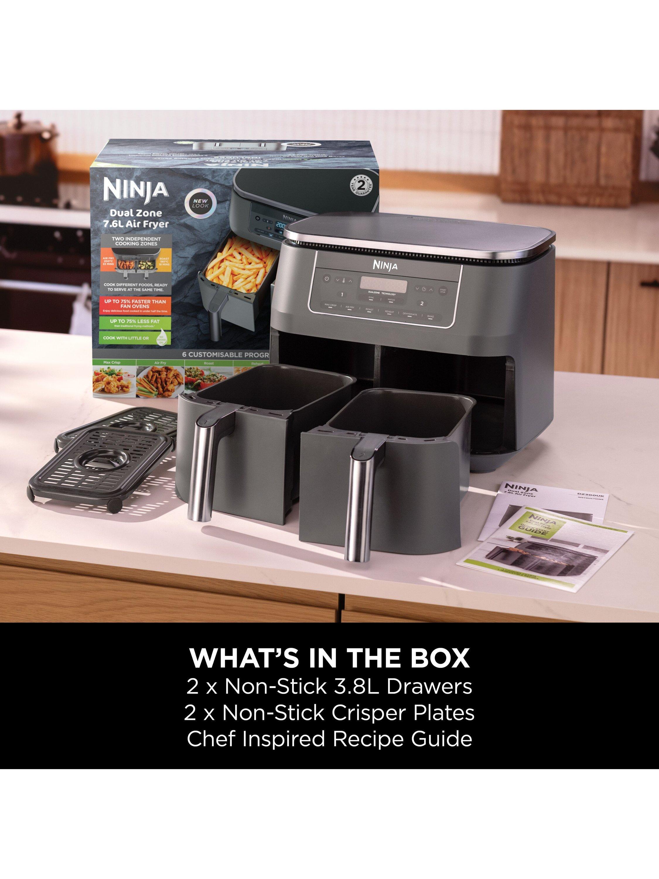 DZ300UK Dual Zone Air Fryer, 7.6L, Grey