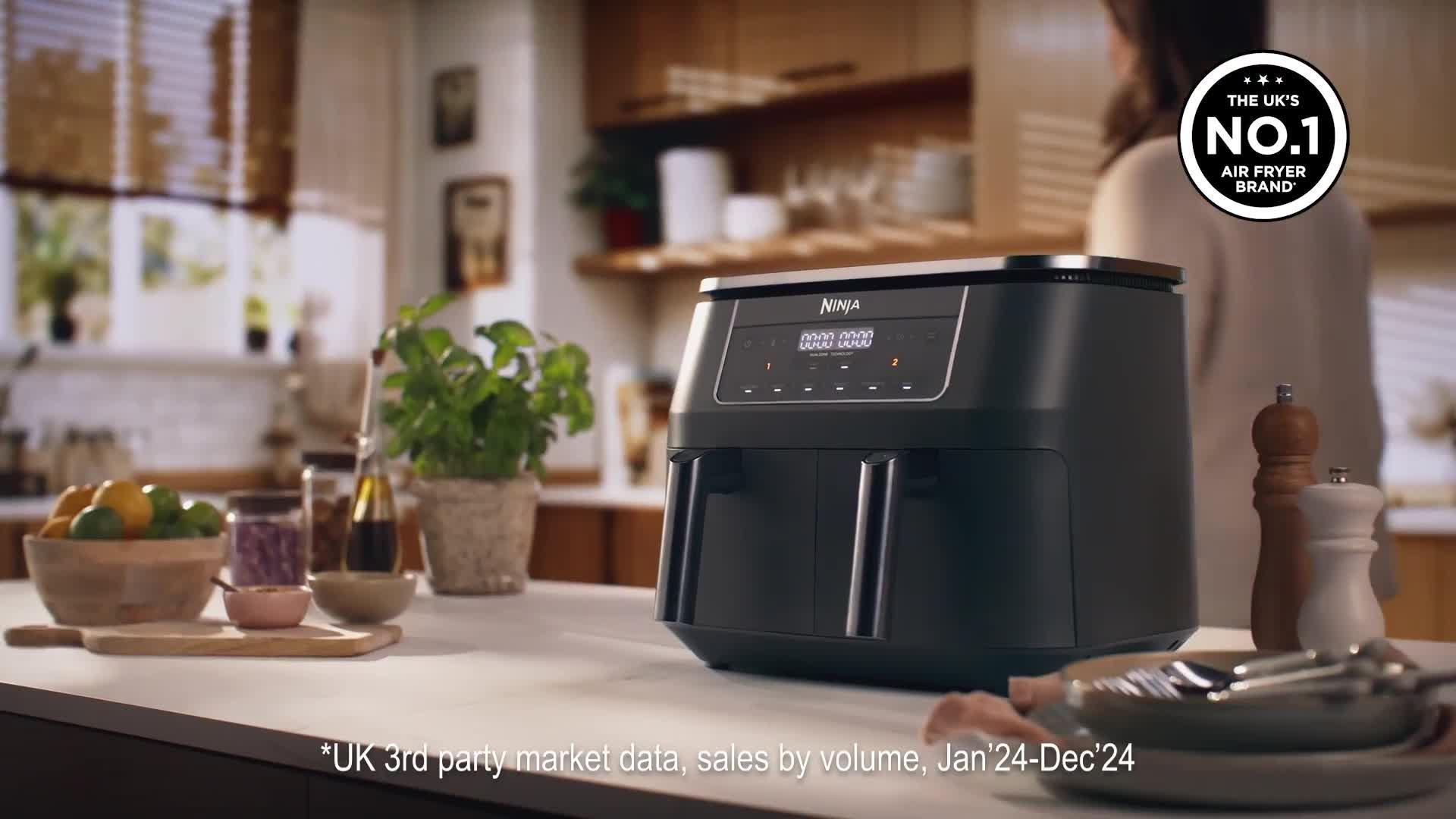 DZ300UK Dual Zone Air Fryer, 7.6L, Grey