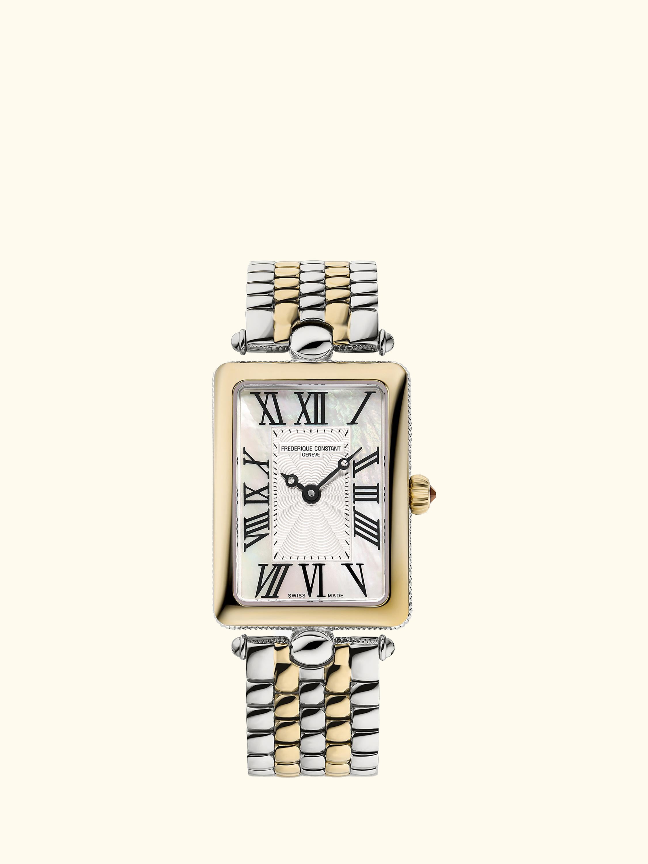 FC-200MPW2AC3B Women's Classics Art Déco Carrée Watch, Two Tone