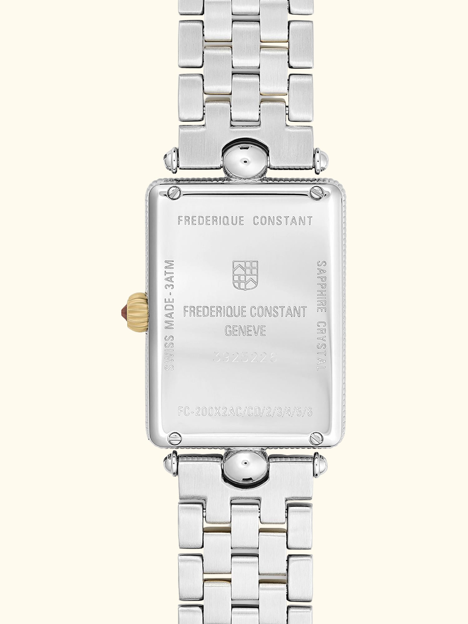 FC-200MPW2AC3B Women's Classics Art Déco Carrée Watch, Two Tone