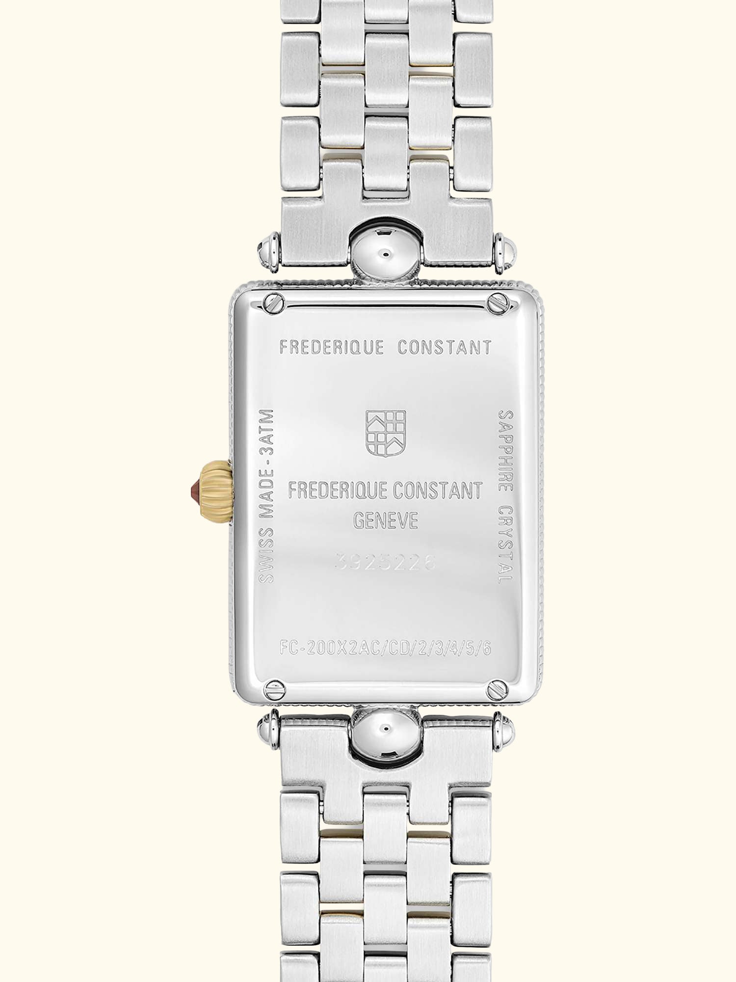 FC-200MPW2AC3B Women's Classics Art Déco Carrée Watch, Two Tone