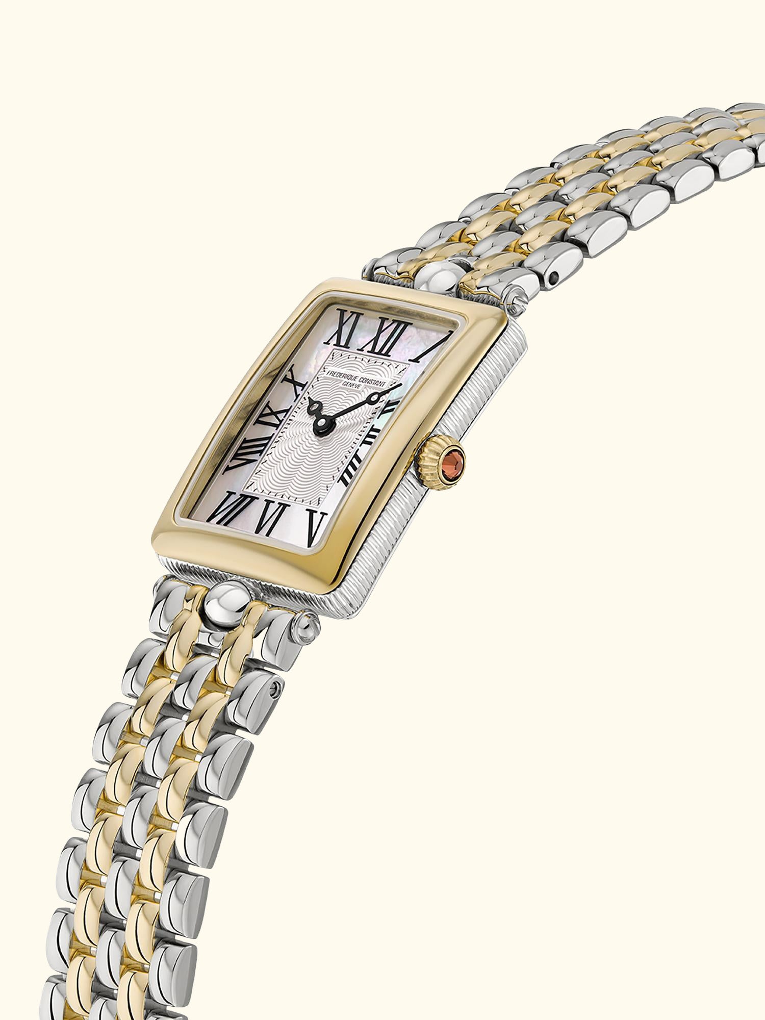 FC-200MPW2AC3B Women's Classics Art Déco Carrée Watch, Two Tone
