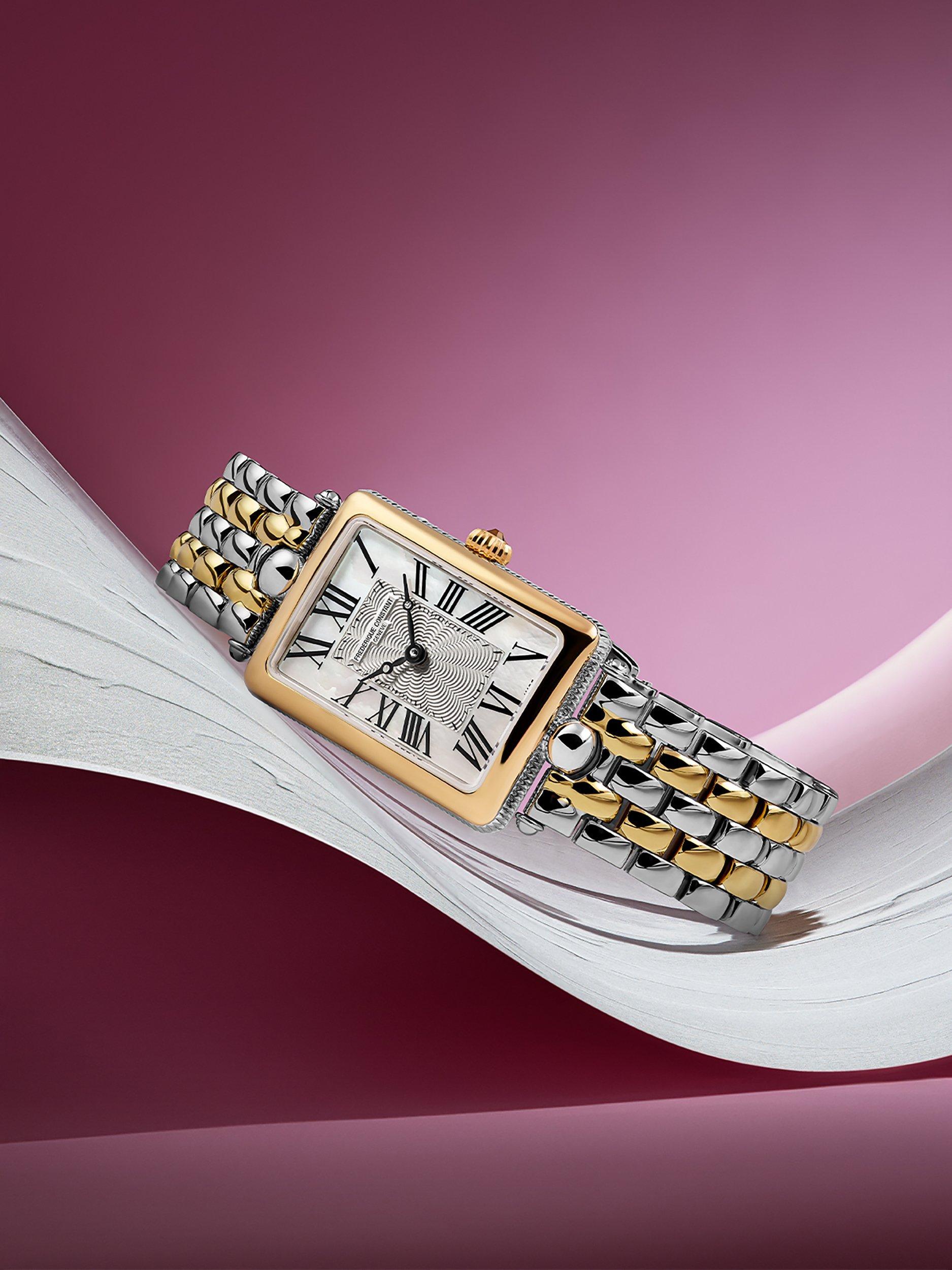 FC-200MPW2AC3B Women's Classics Art Déco Carrée Watch, Two Tone