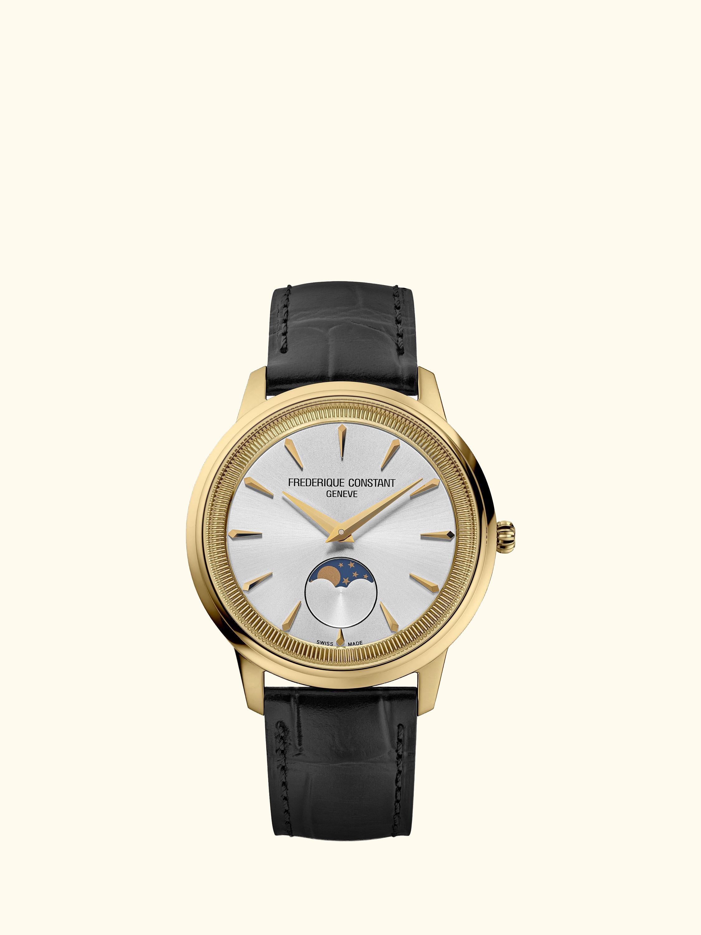 FC-206S3S5 Men's Classics Moneta Moonphase Leather Strap Watch
