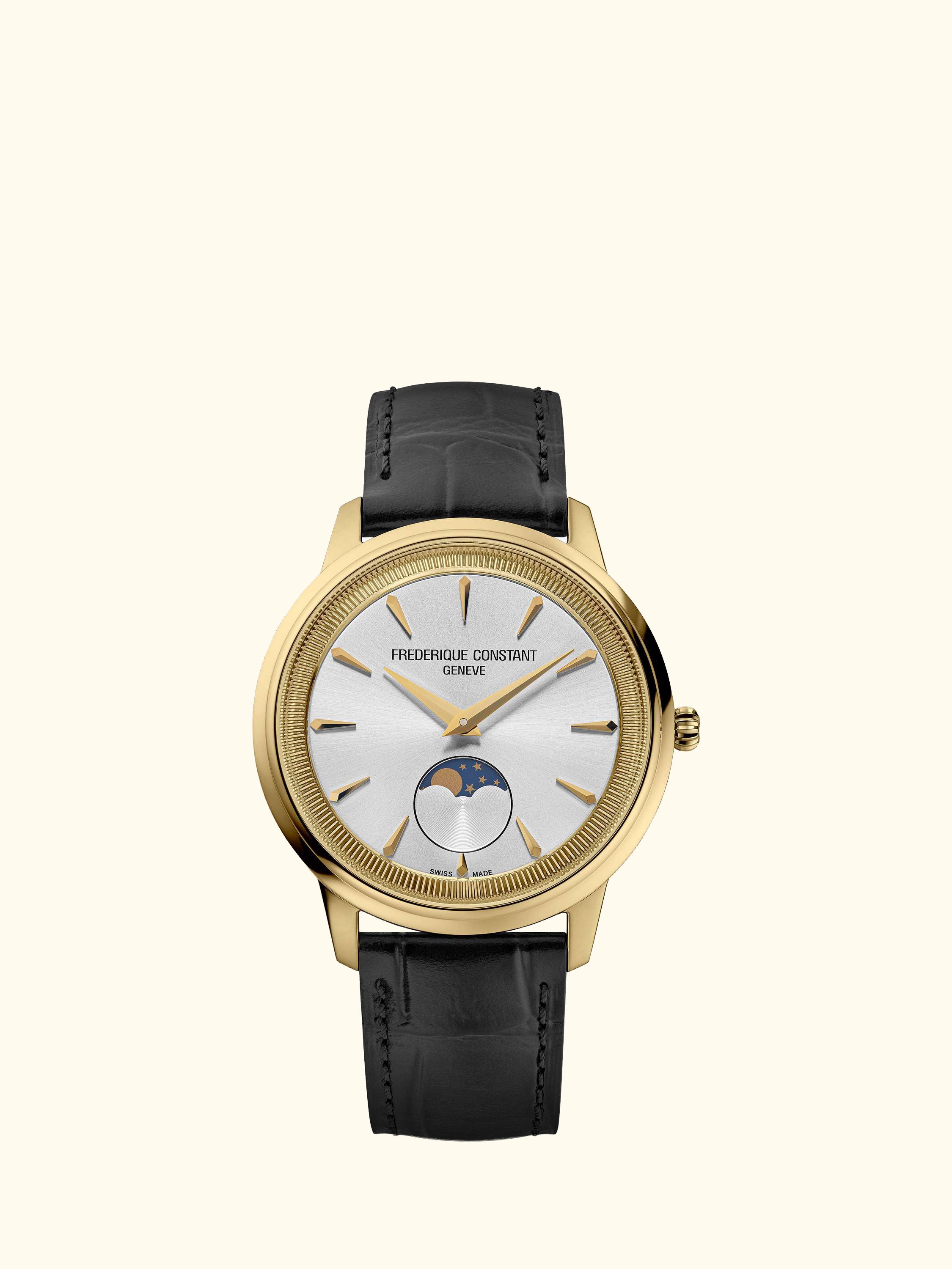 FC-206S3S5 Men's Classics Moneta Moonphase Leather Strap Watch