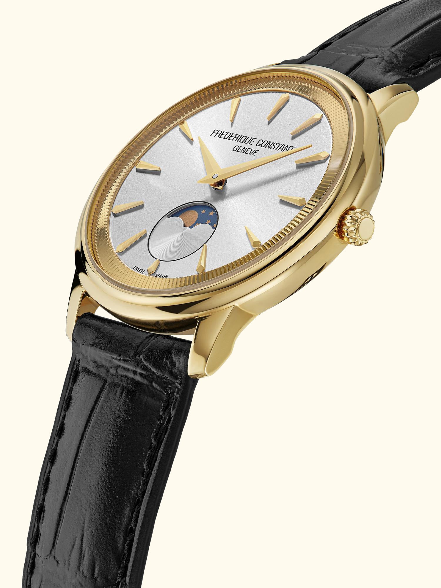 FC-206S3S5 Men's Classics Moneta Moonphase Leather Strap Watch