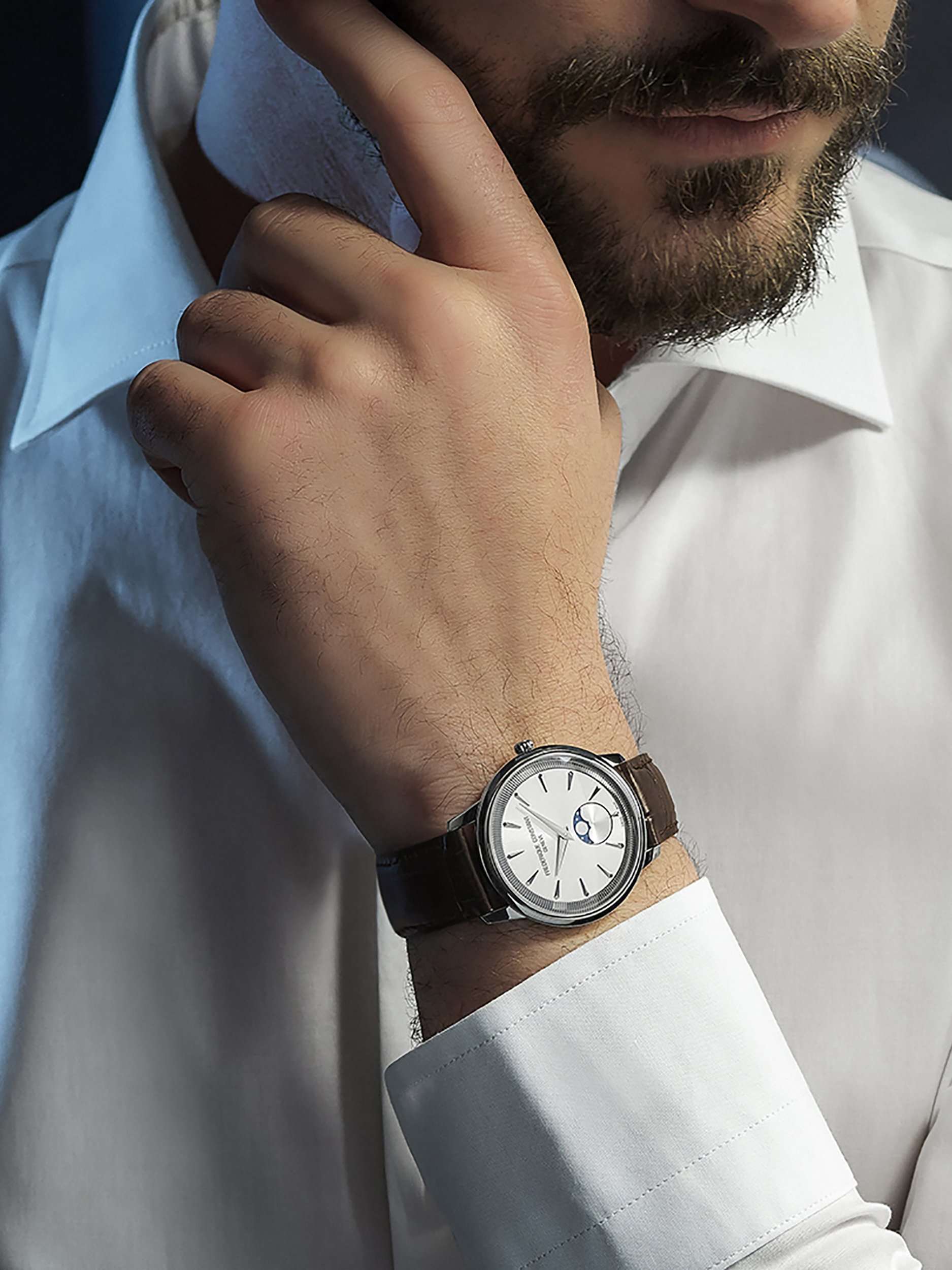 FC-206S3S6 Men's Classics Moneta Moonphase Watch, White