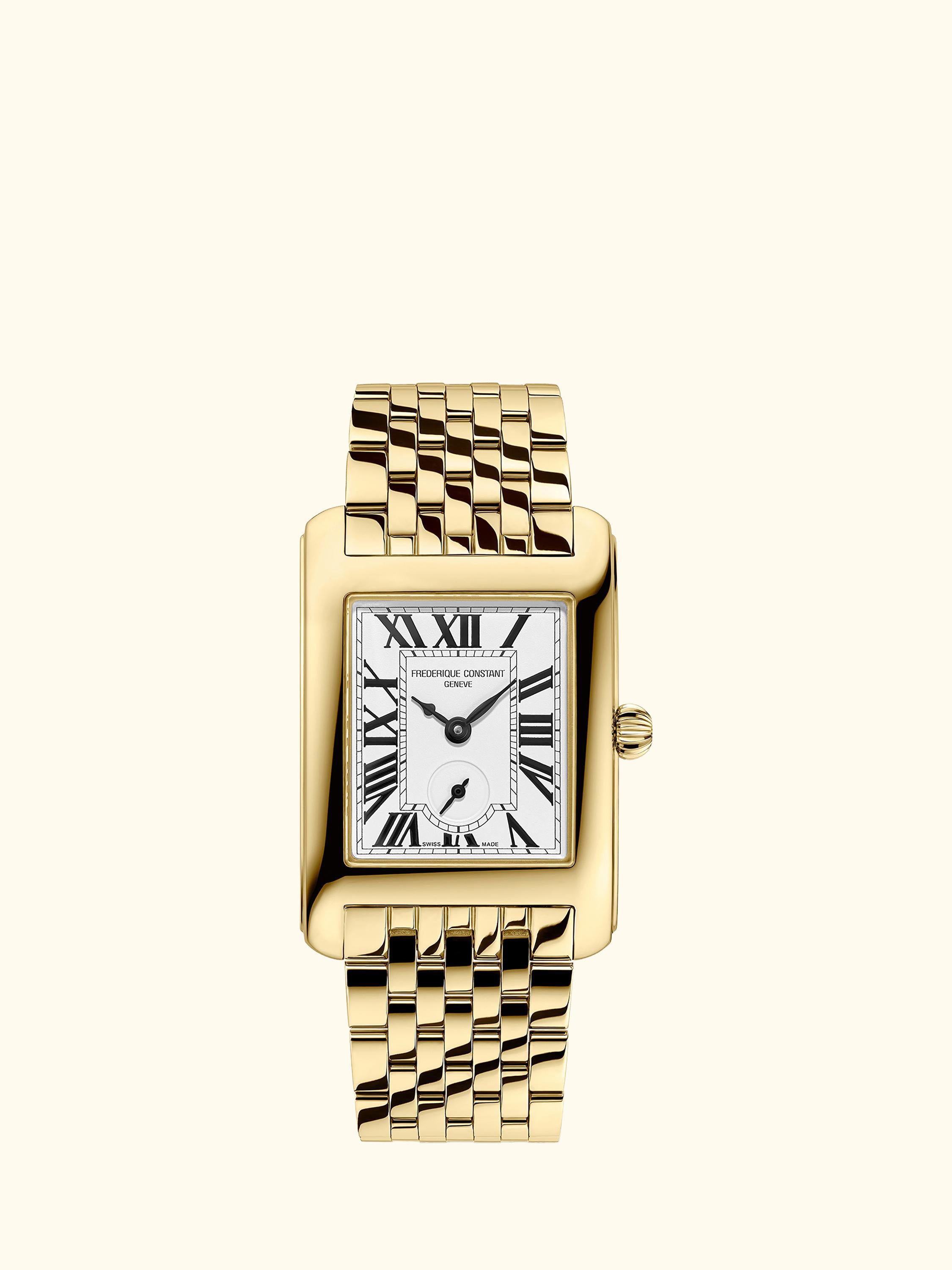 FC-235S2C5B Women's Rectangle Bracelet Strap Watch, Gold