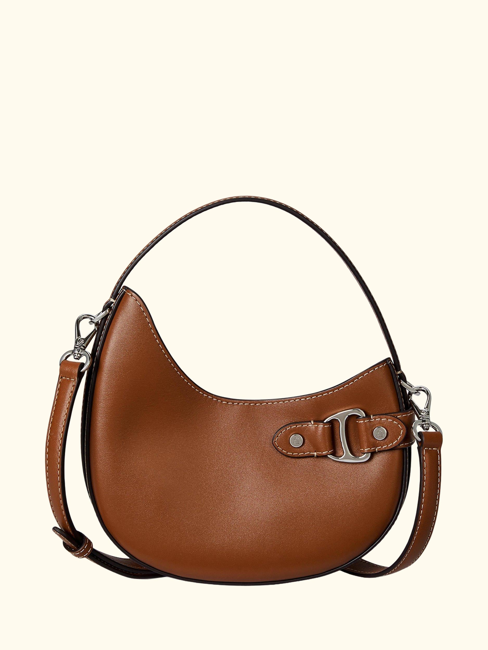 Lauren Ralph Lauren Small Tasha Leather Crossbody Bag, Tan