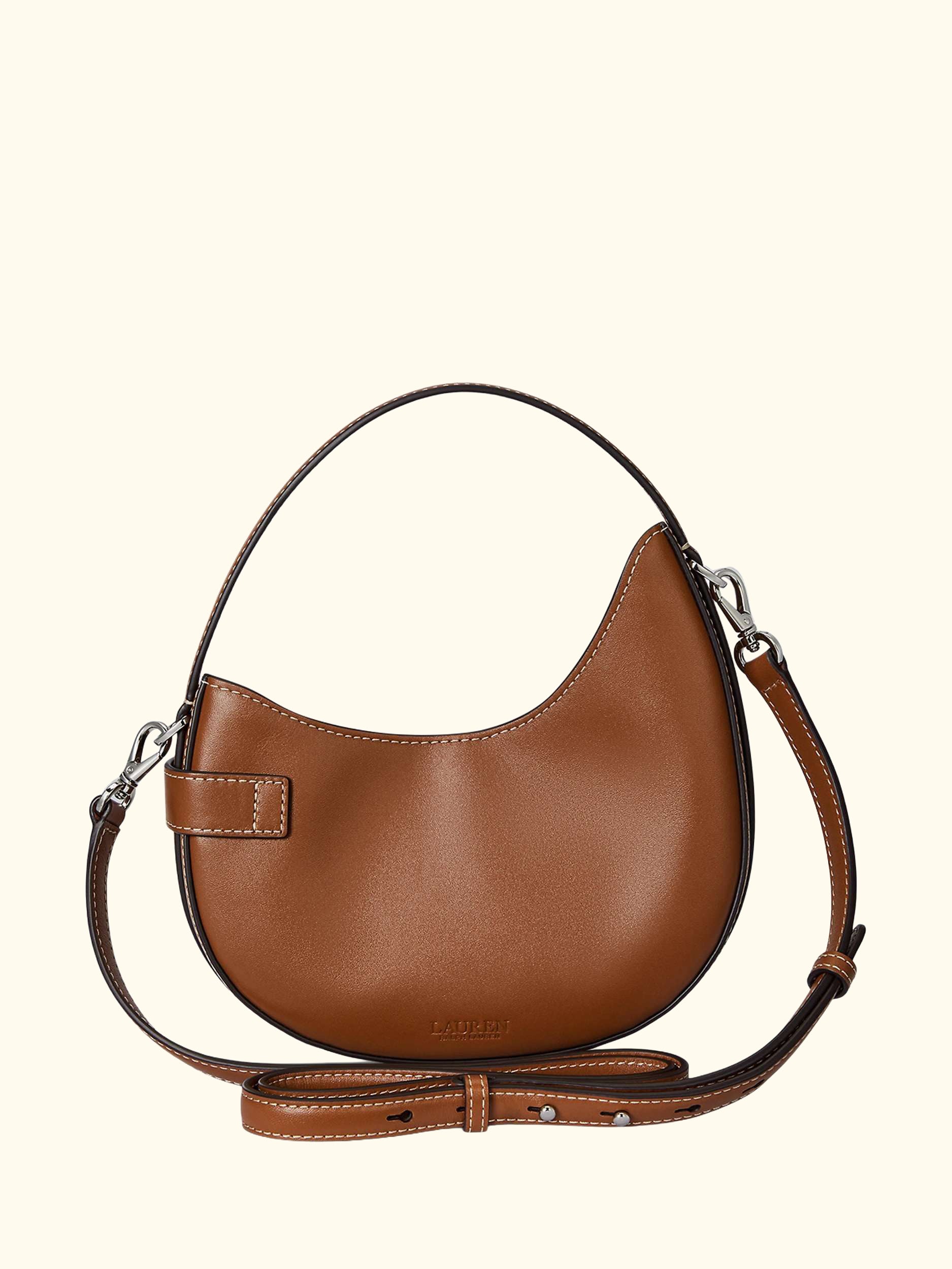 Lauren Ralph Lauren Small Tasha Leather Crossbody Bag, Tan