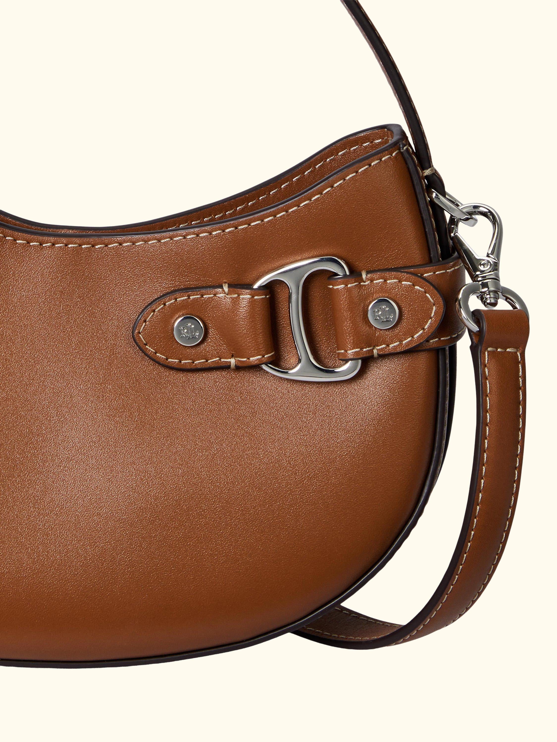 Lauren Ralph Lauren Small Tasha Leather Crossbody Bag, Tan