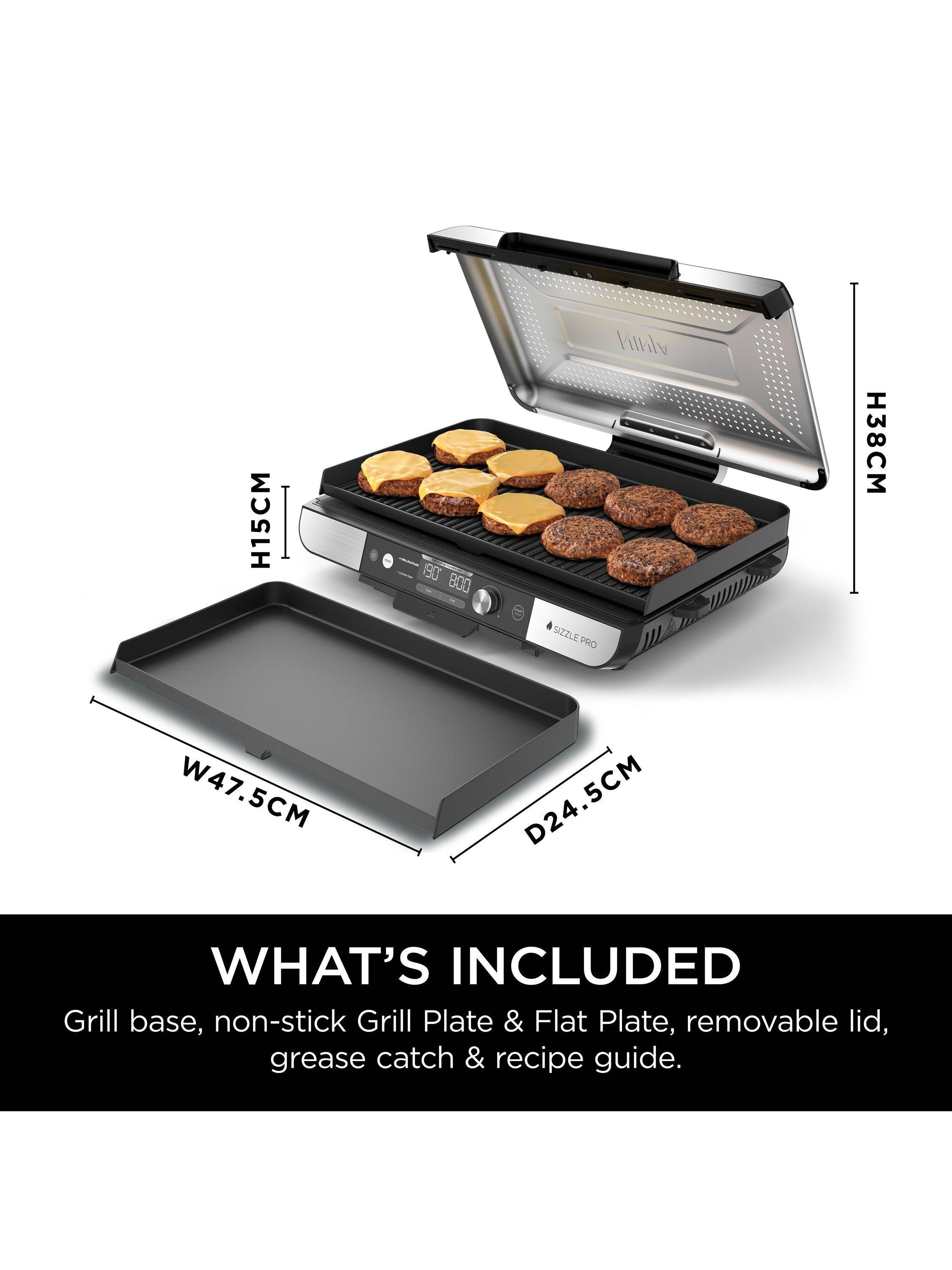 Sizzle Pro GX101UK XL Grill & Flat Plate, Black