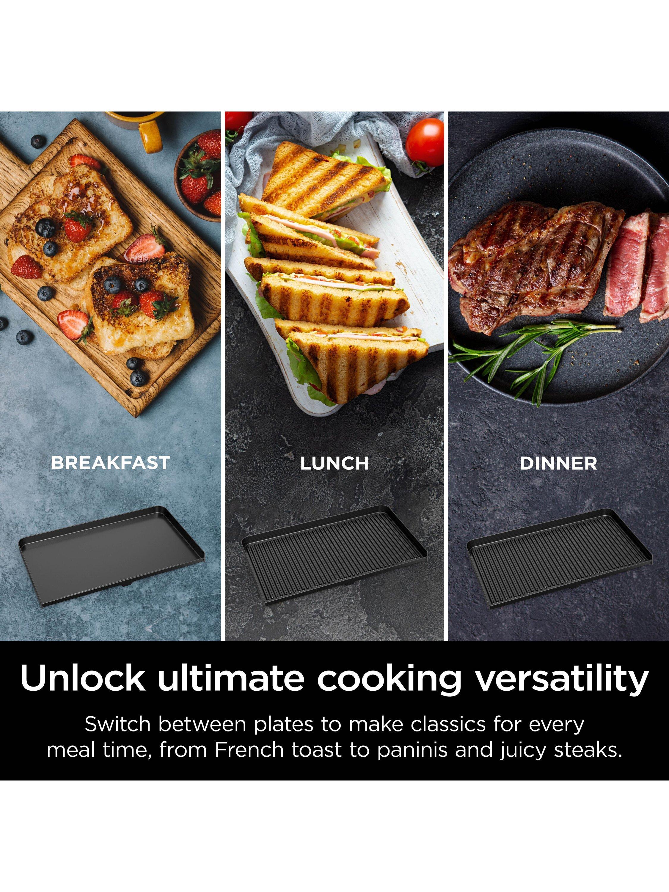 Sizzle Pro GX101UK XL Grill & Flat Plate, Black