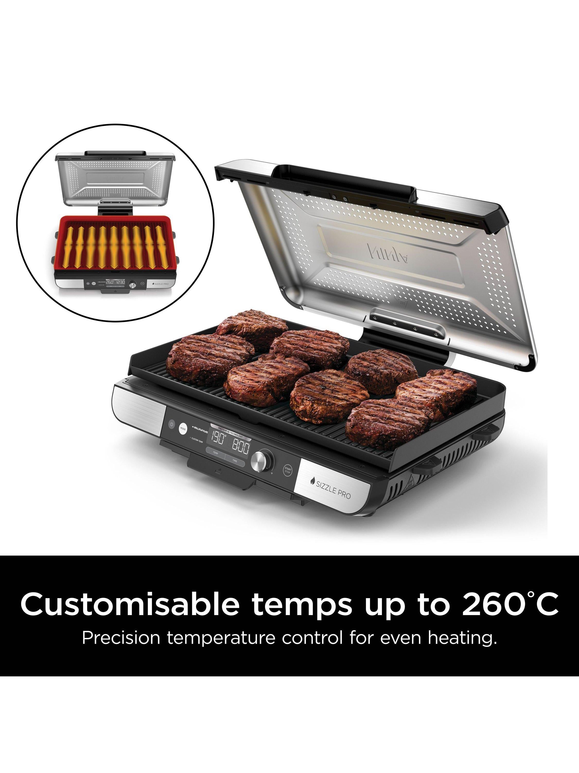 Sizzle Pro GX101UK XL Grill & Flat Plate, Black