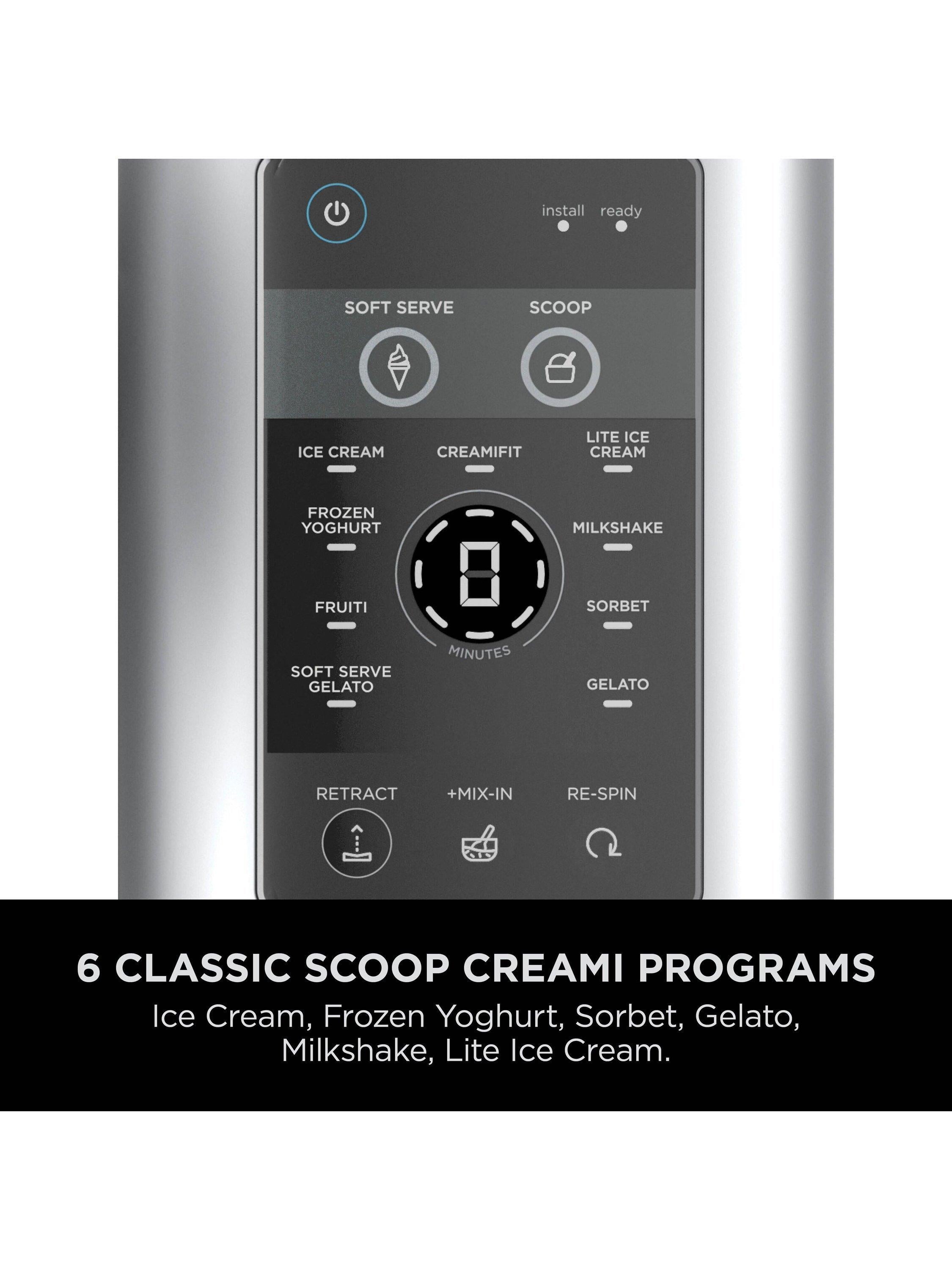 CREAMi Scoop & Swirl NC701UK 13-in-1 Ice Cream & Soft Serve Maker, Silver
