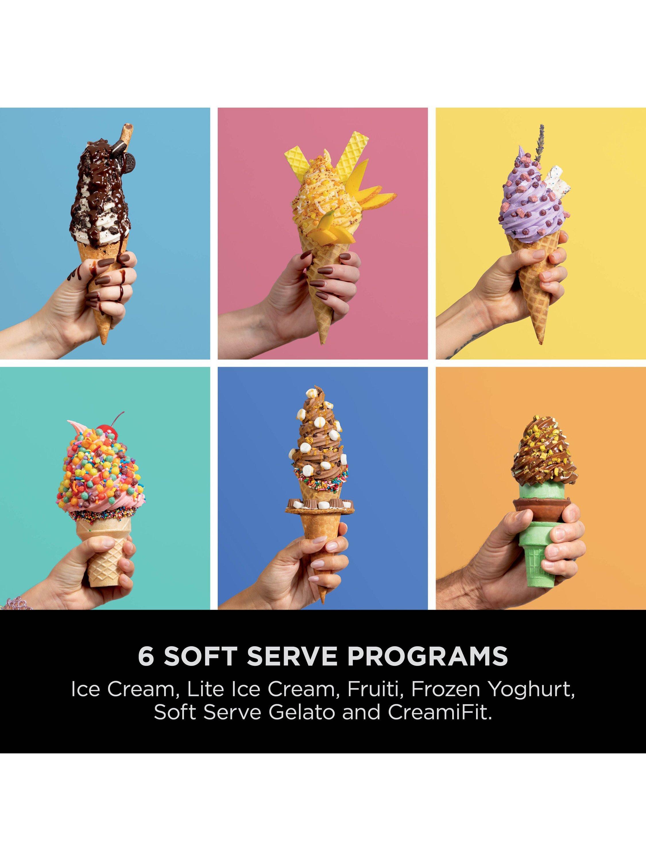 CREAMi Scoop & Swirl NC701UK 13-in-1 Ice Cream & Soft Serve Maker, Silver