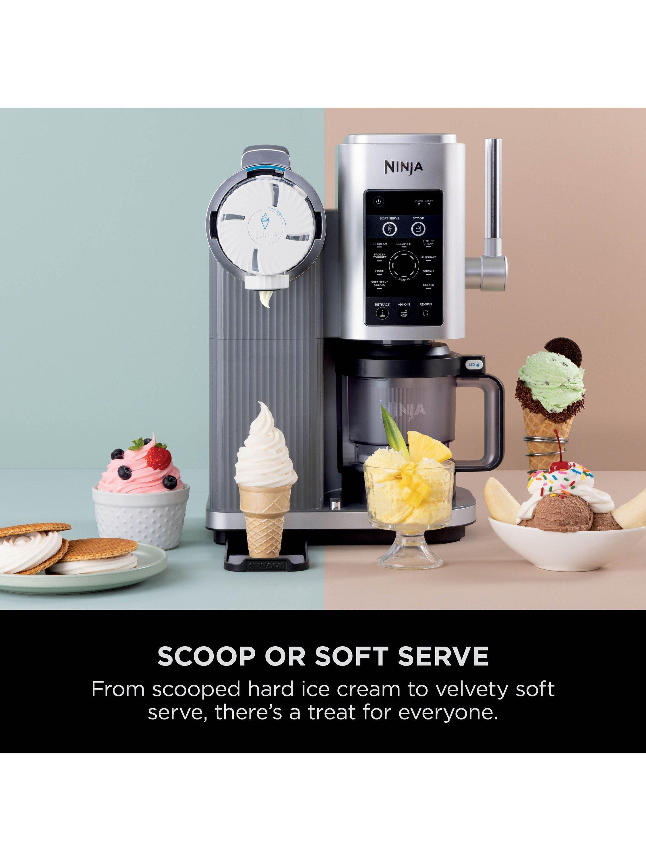 CREAMi Scoop & Swirl NC701UK 13-in-1 Ice Cream & Soft Serve Maker, Silver