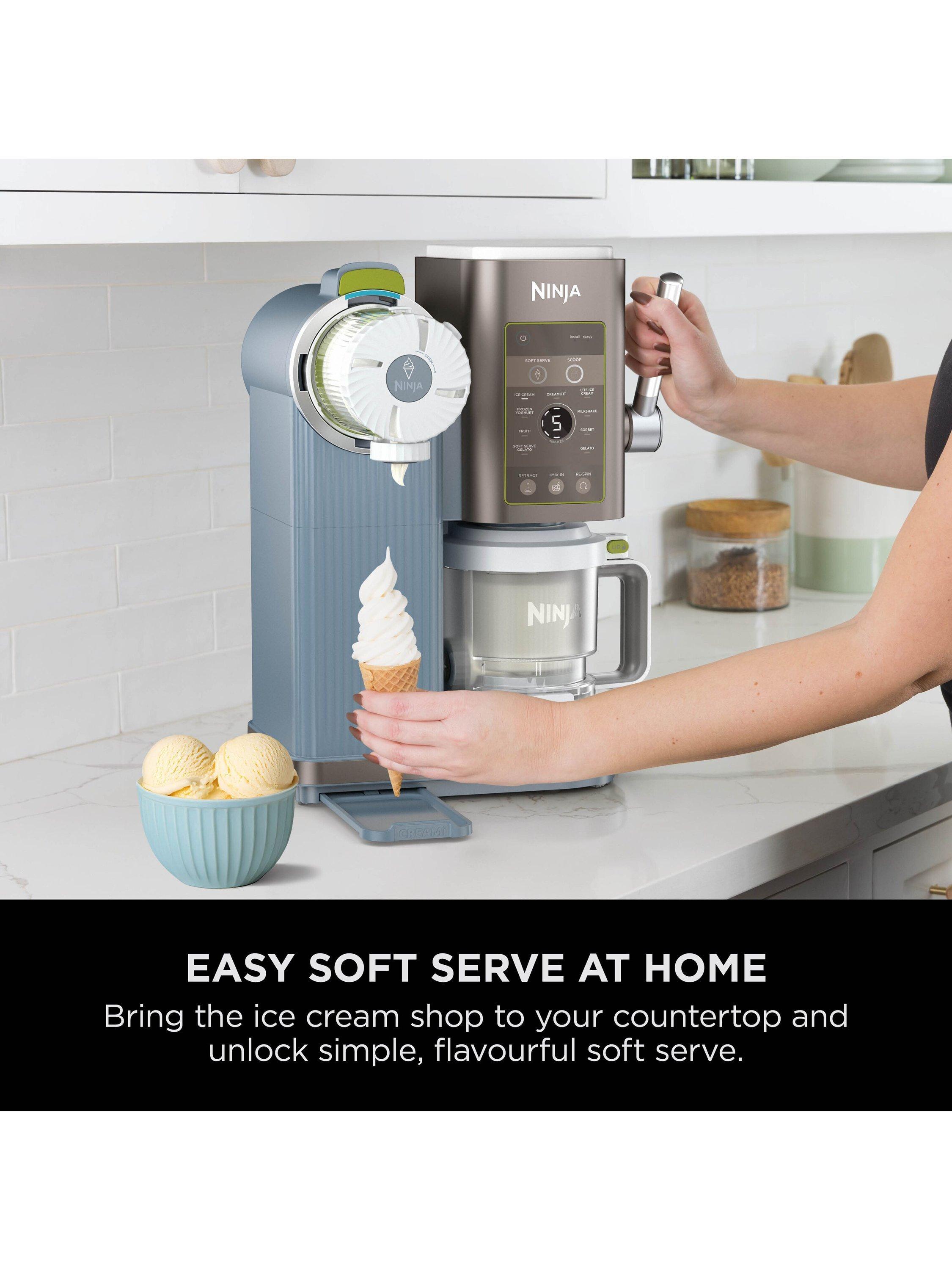CREAMi Scoop & Swirl NC701UK 13-in-1 Ice Cream & Soft Serve Maker, Silver