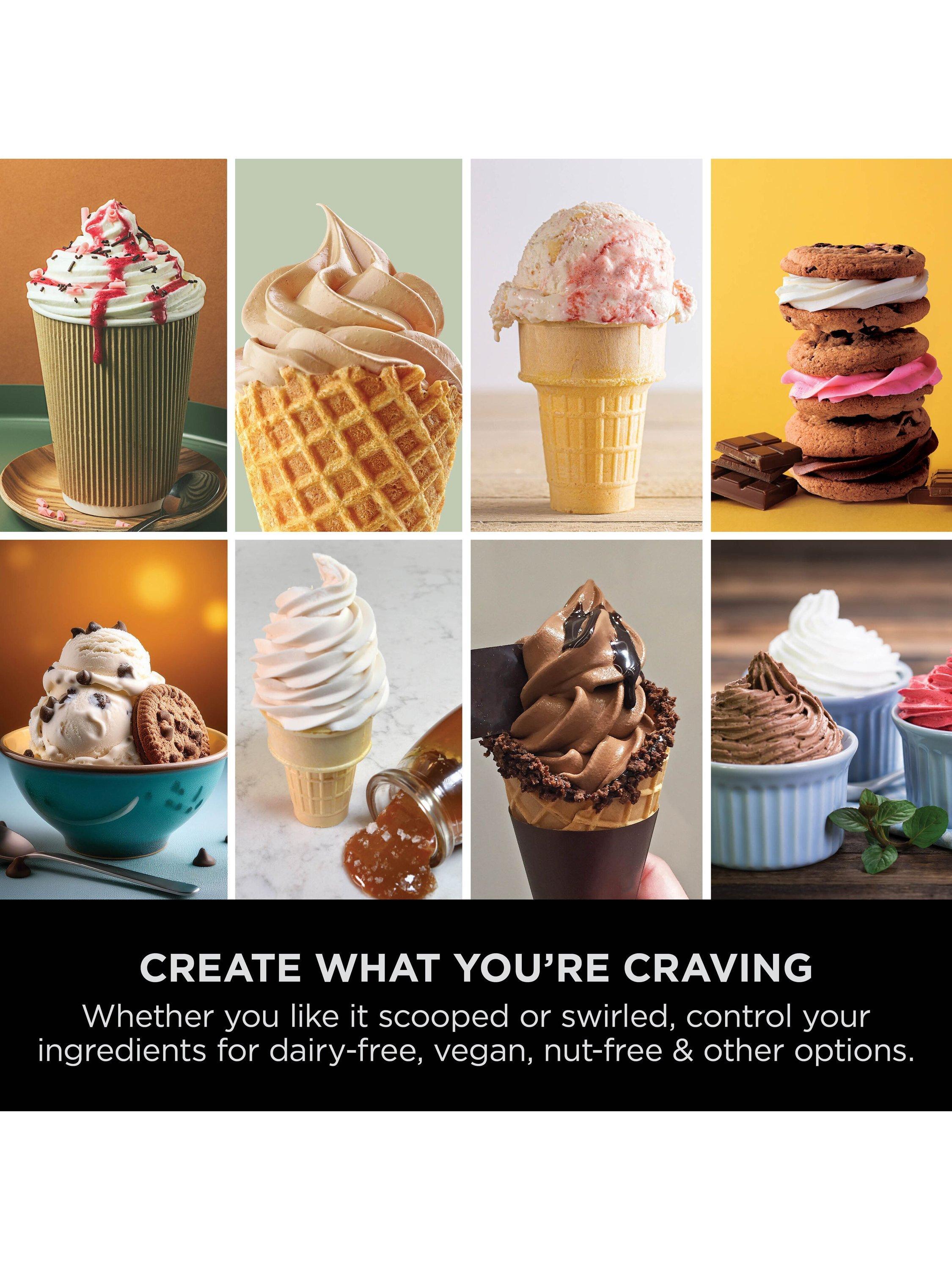 CREAMi Scoop & Swirl NC701UK 13-in-1 Ice Cream & Soft Serve Maker, Silver