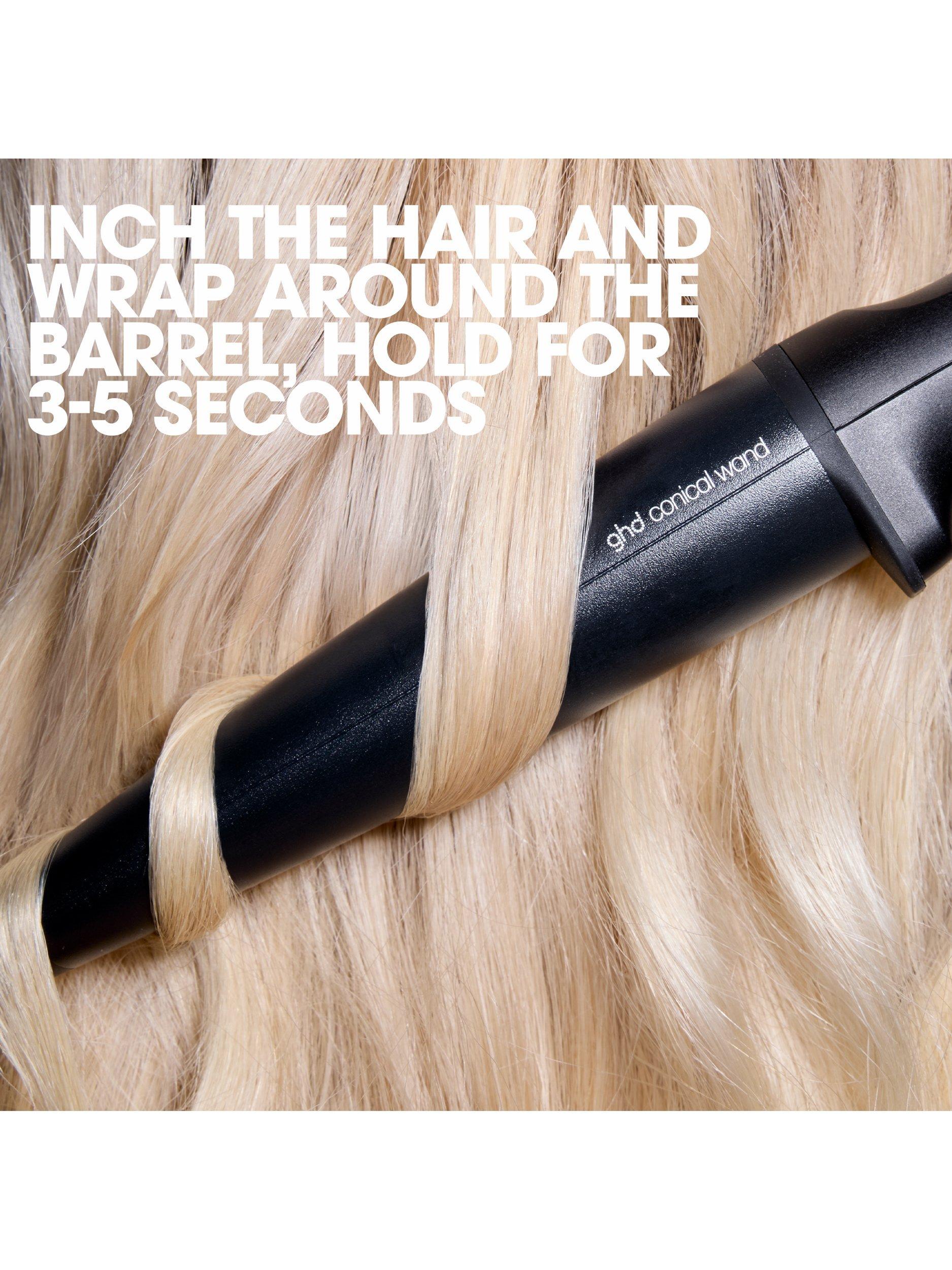 Chronos Curve Conical Wand Hair Curler, Black