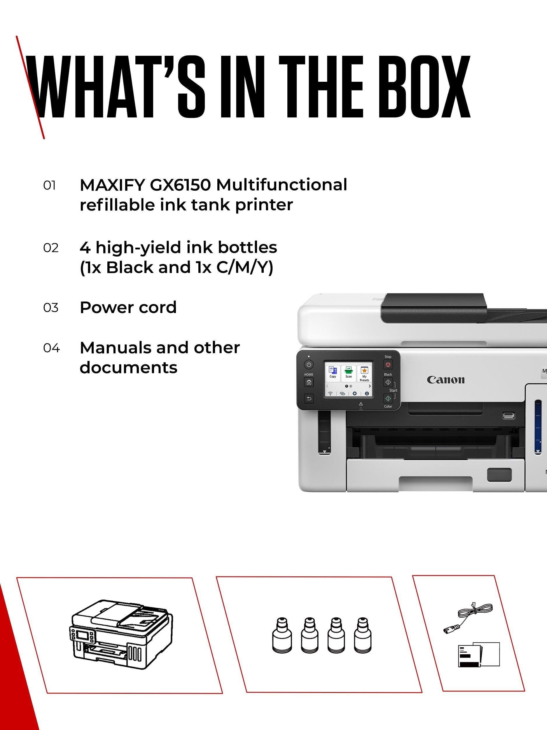 MAXIFY GX6150 All-In-One Wireless Wi-Fi Printer, White