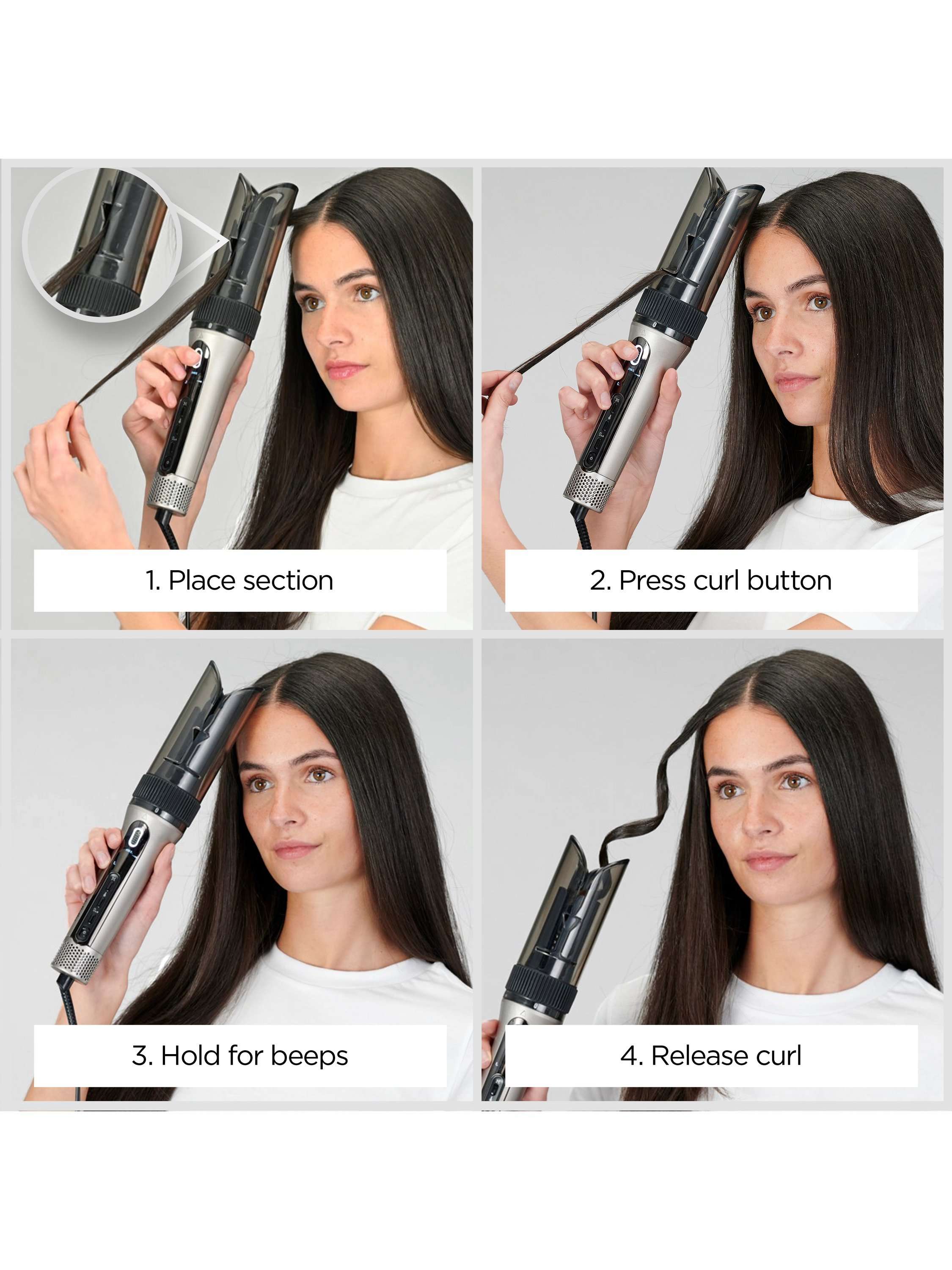 Style Secret Air Automatic Rotating Curler & Waver, Silver