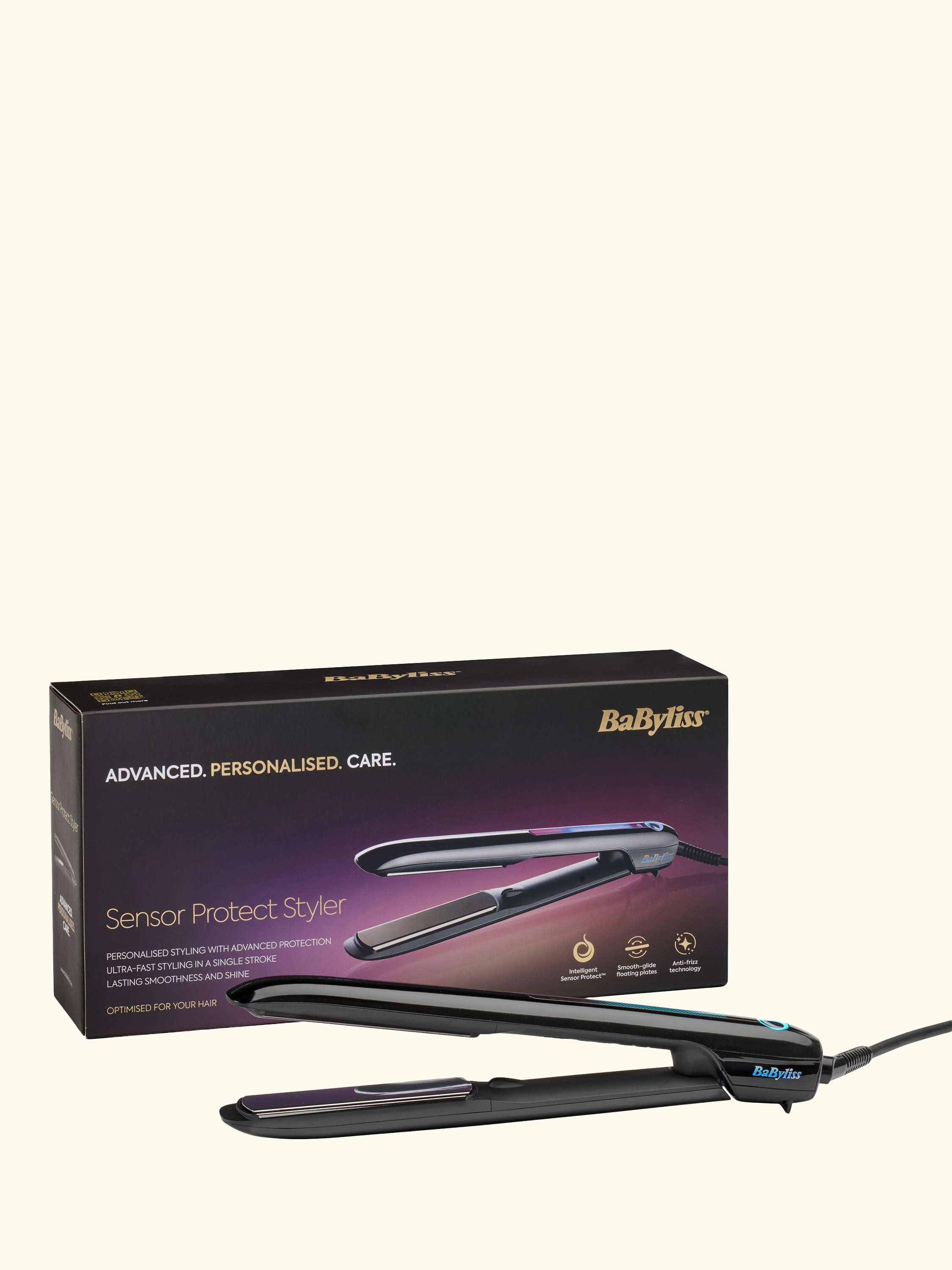 Sensor Protect Styler Intelligent Hair Straighteners, Black