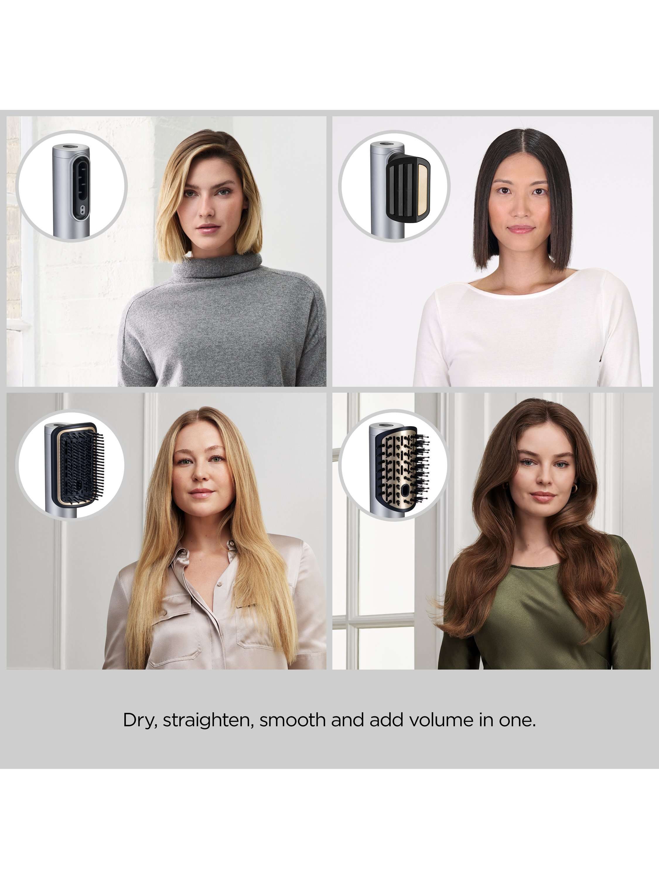 Air Wand Limited Edition Hair Dryer, Smoothing & Volumising All-in-One, Silver
