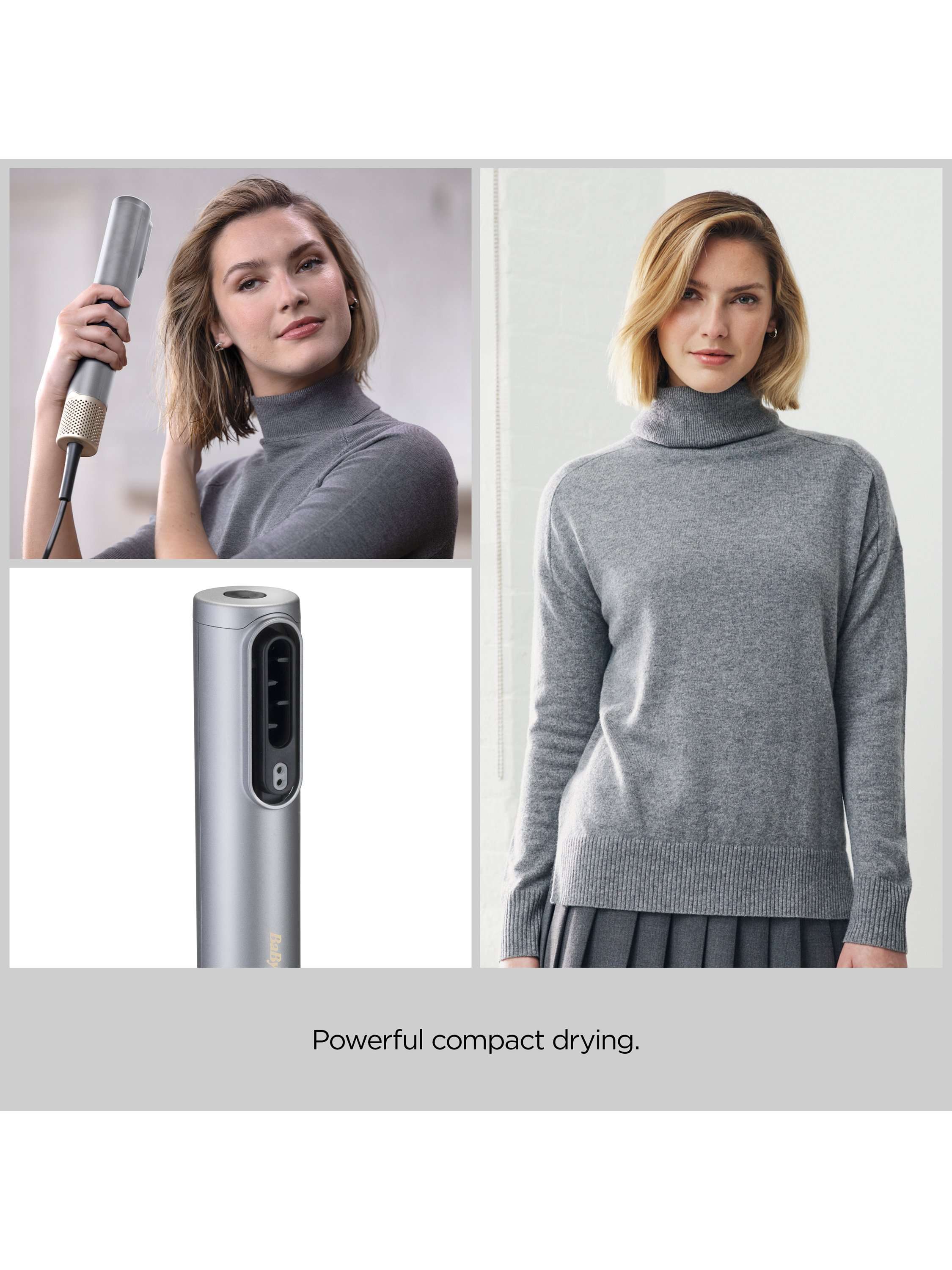 Air Wand Limited Edition Hair Dryer, Smoothing & Volumising All-in-One, Silver