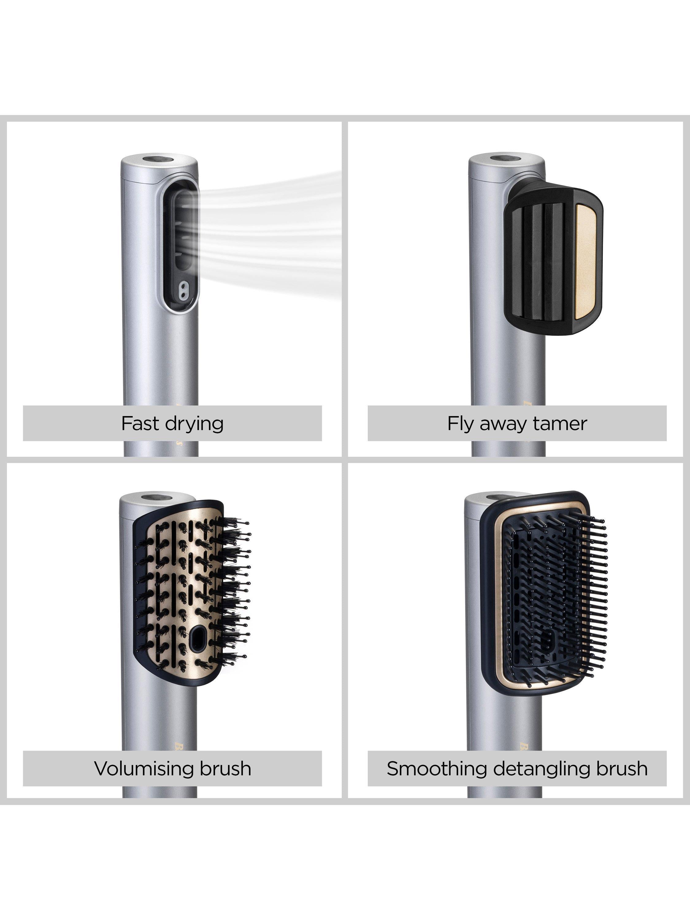 Air Wand Limited Edition Hair Dryer, Smoothing & Volumising All-in-One, Silver